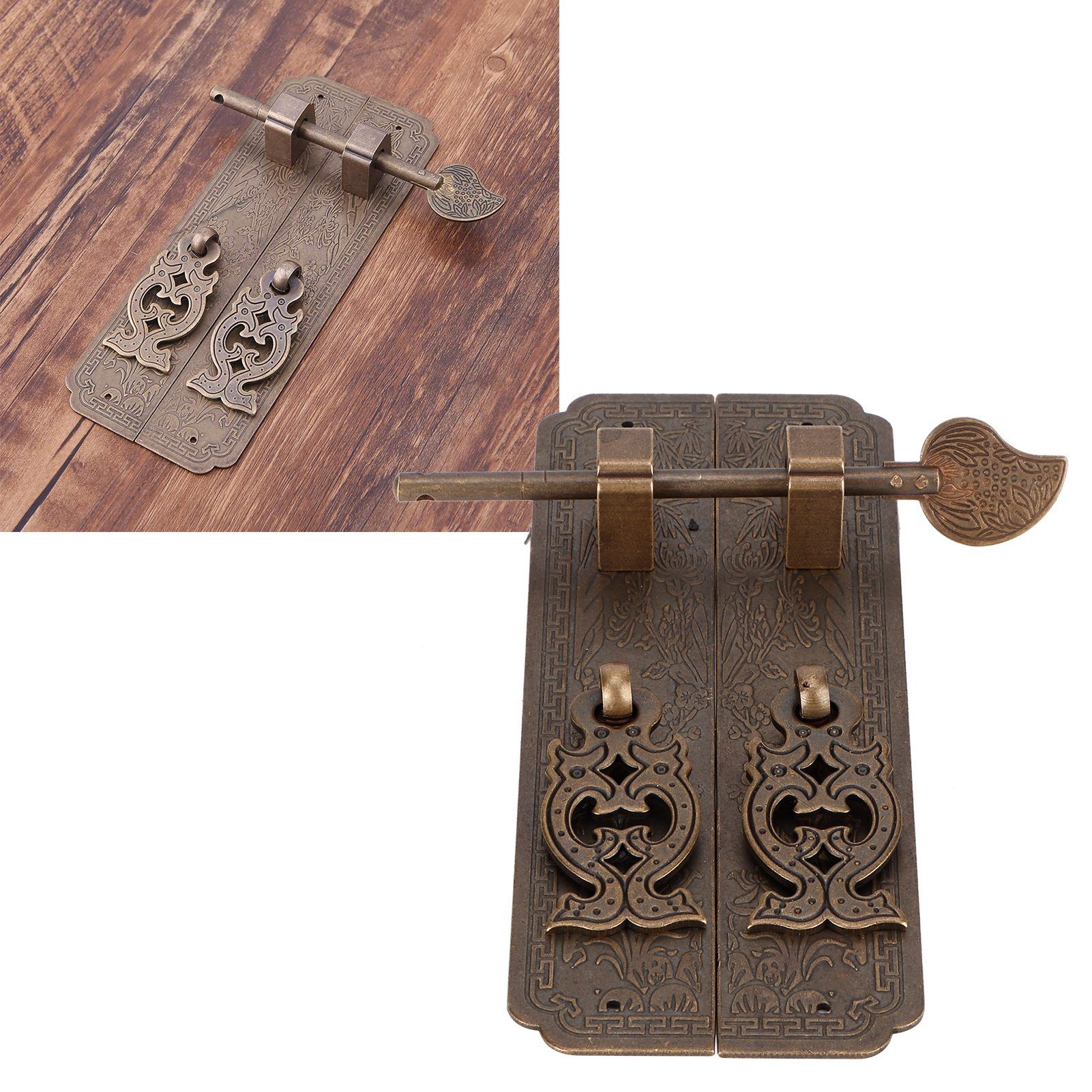 Door Handles Kit Chinese Style Antique Copper Gate Pull Handle Furniture Hardwares view 10