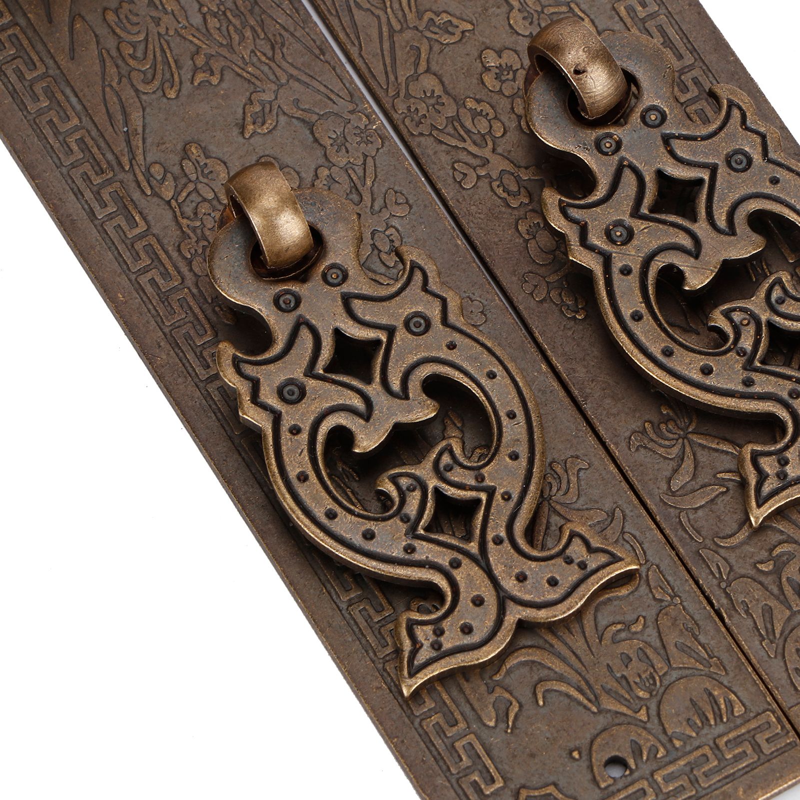 Door Handles Kit Chinese Style Antique Copper Gate Pull Handle Furniture Hardwares view 11