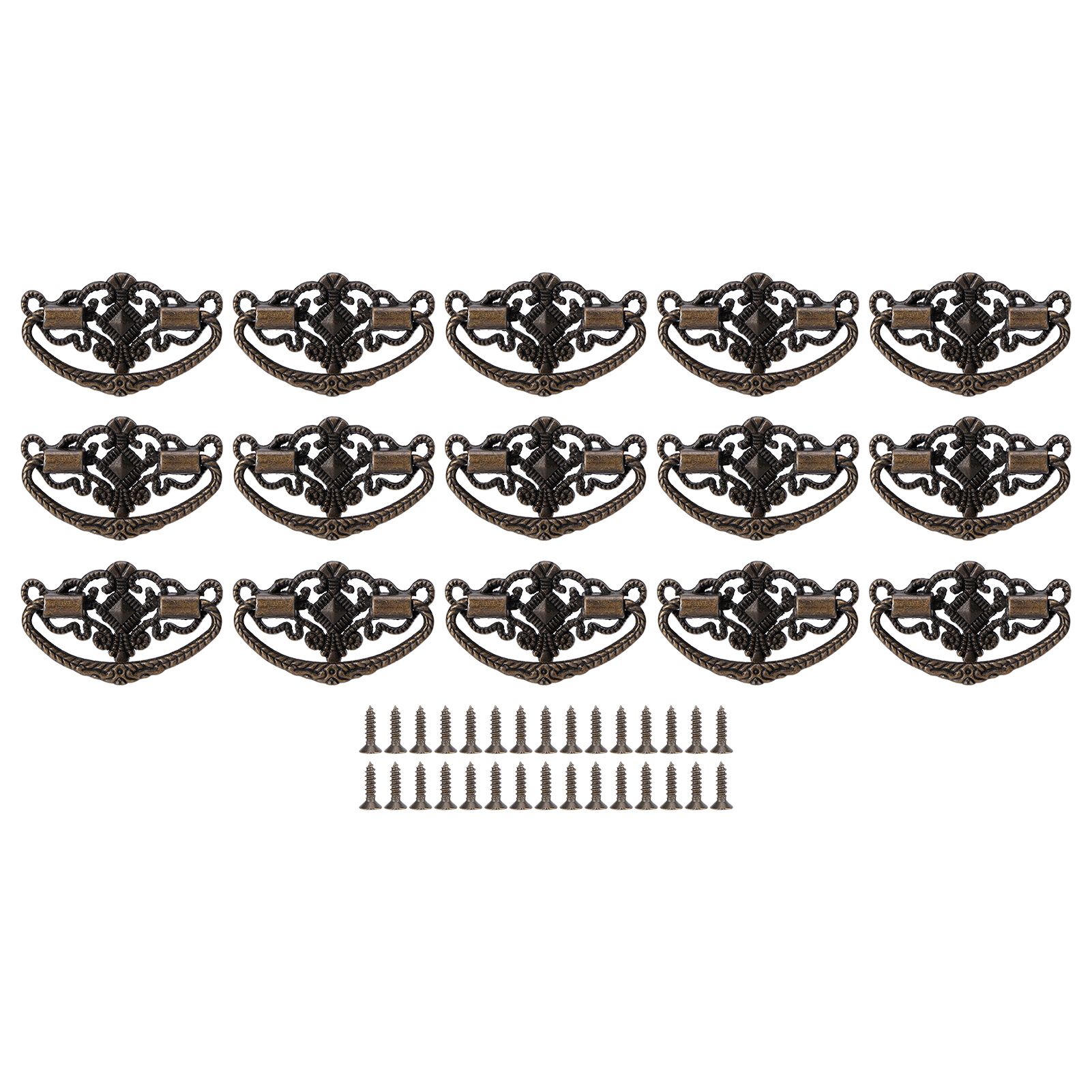 15 Sets Antique Handle Kitchen Cabinet Drawer Handle Pulls Zinc Alloy Cupboard view 2