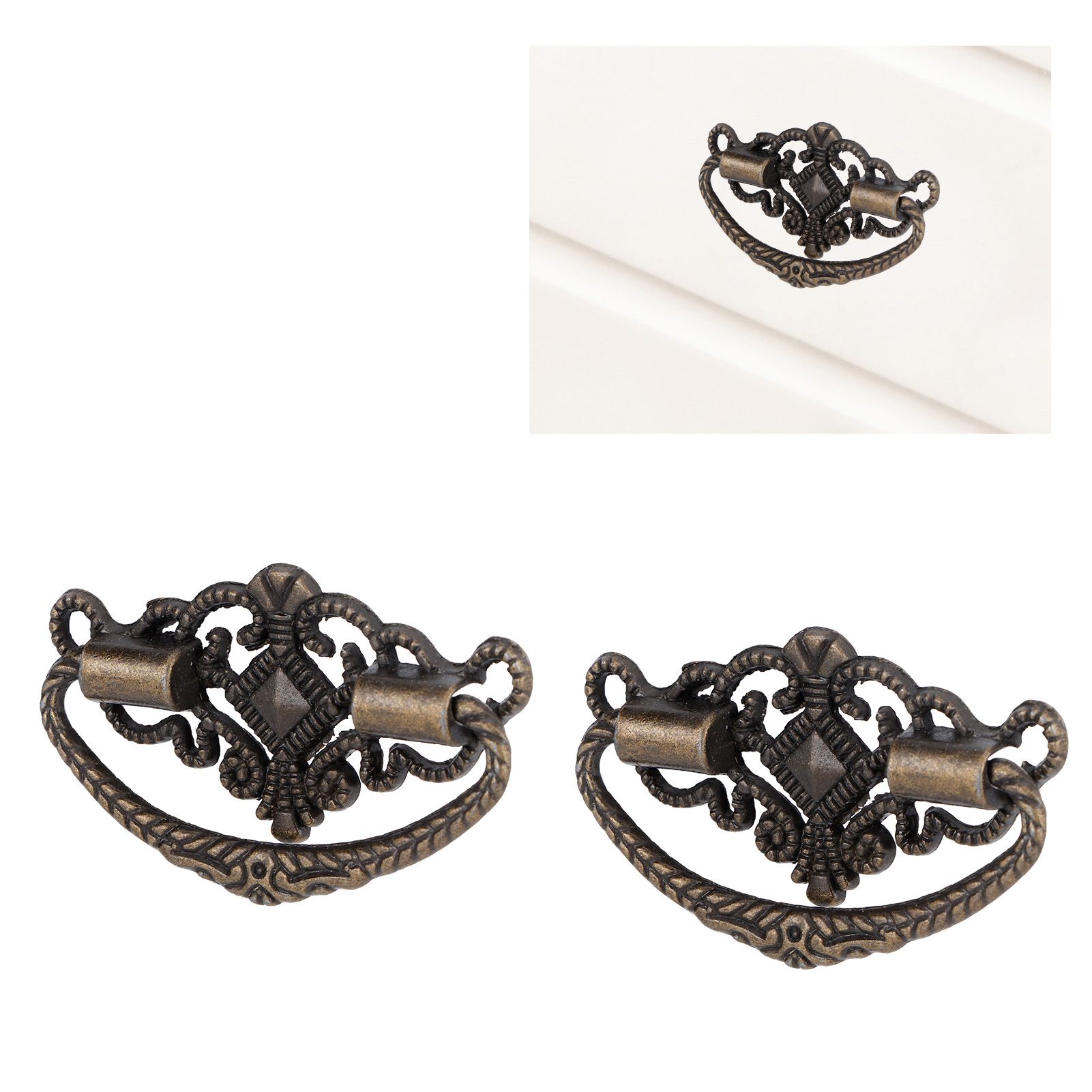 15 Sets Antique Handle Kitchen Cabinet Drawer Handle Pulls Zinc Alloy Cupboard view 9