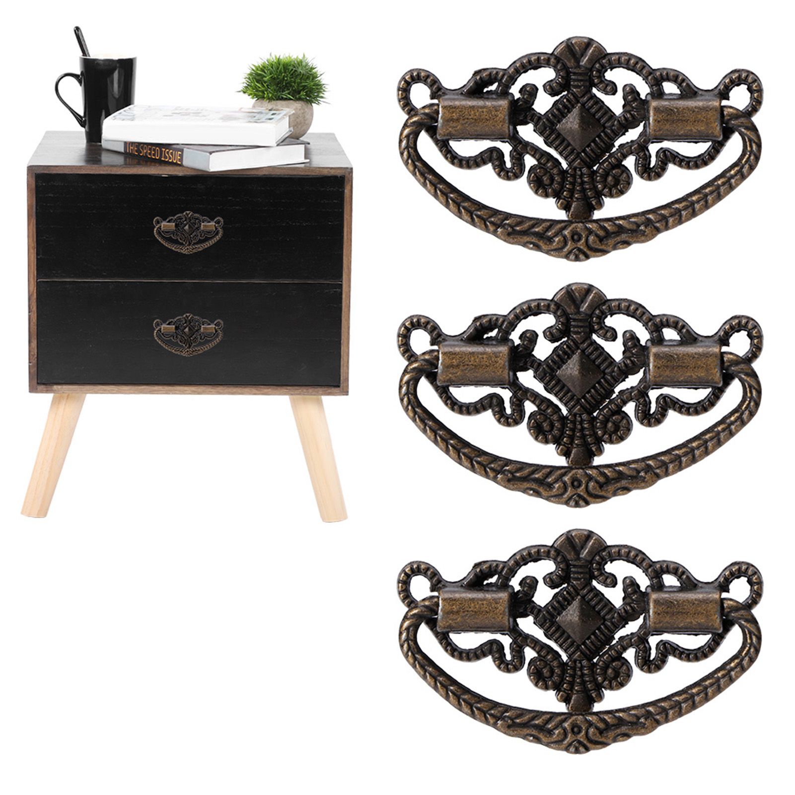 15 Sets Antique Handle Kitchen Cabinet Drawer Handle Pulls Zinc Alloy Cupboard view 10