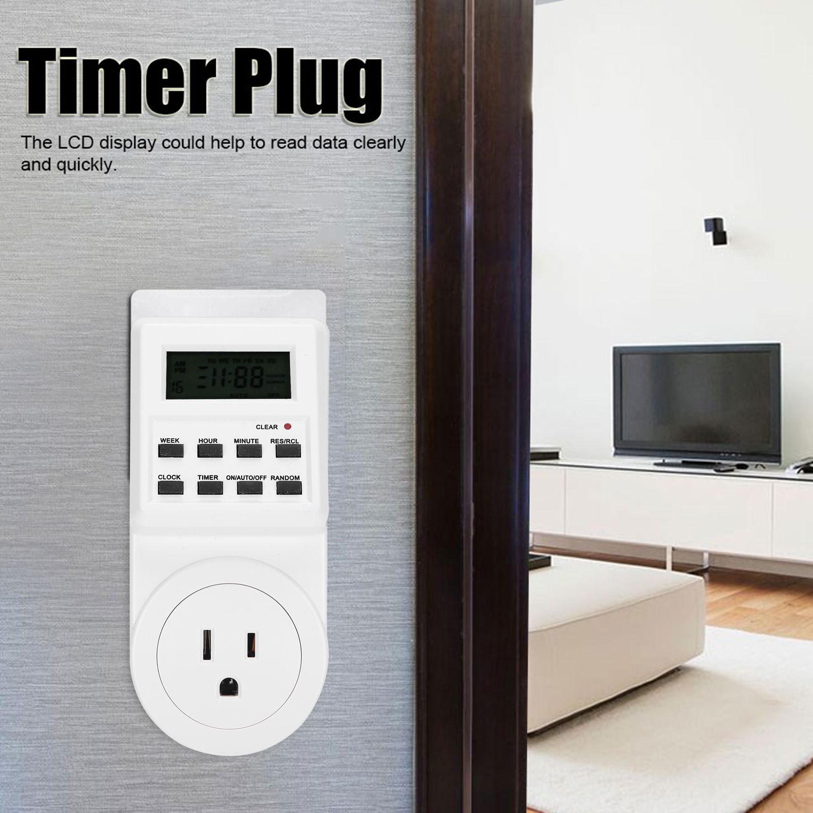 Timer Switch Plug Intelligent Programmable Outlet Timer Socket for Electrical view 12