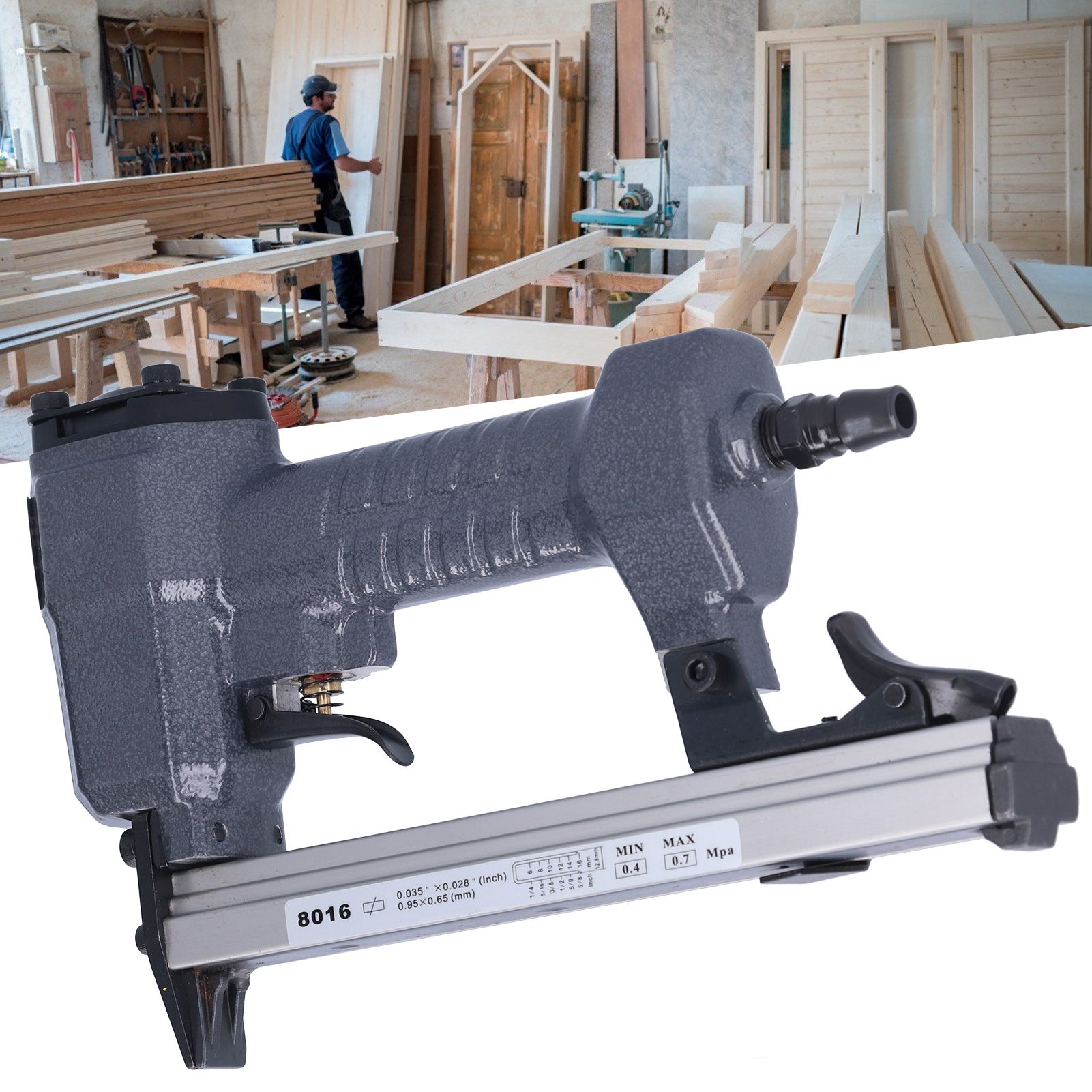 Air Nailer Pneumatic Concrete Nails Stapler Nailing Device Hand Tools Home view 9