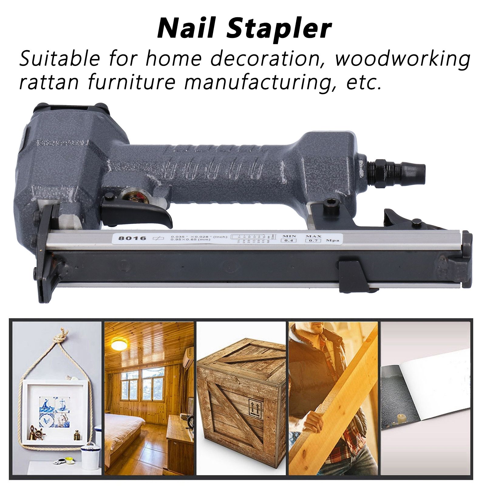 Air Nailer Pneumatic Concrete Nails Stapler Nailing Device Hand Tools Home view 12