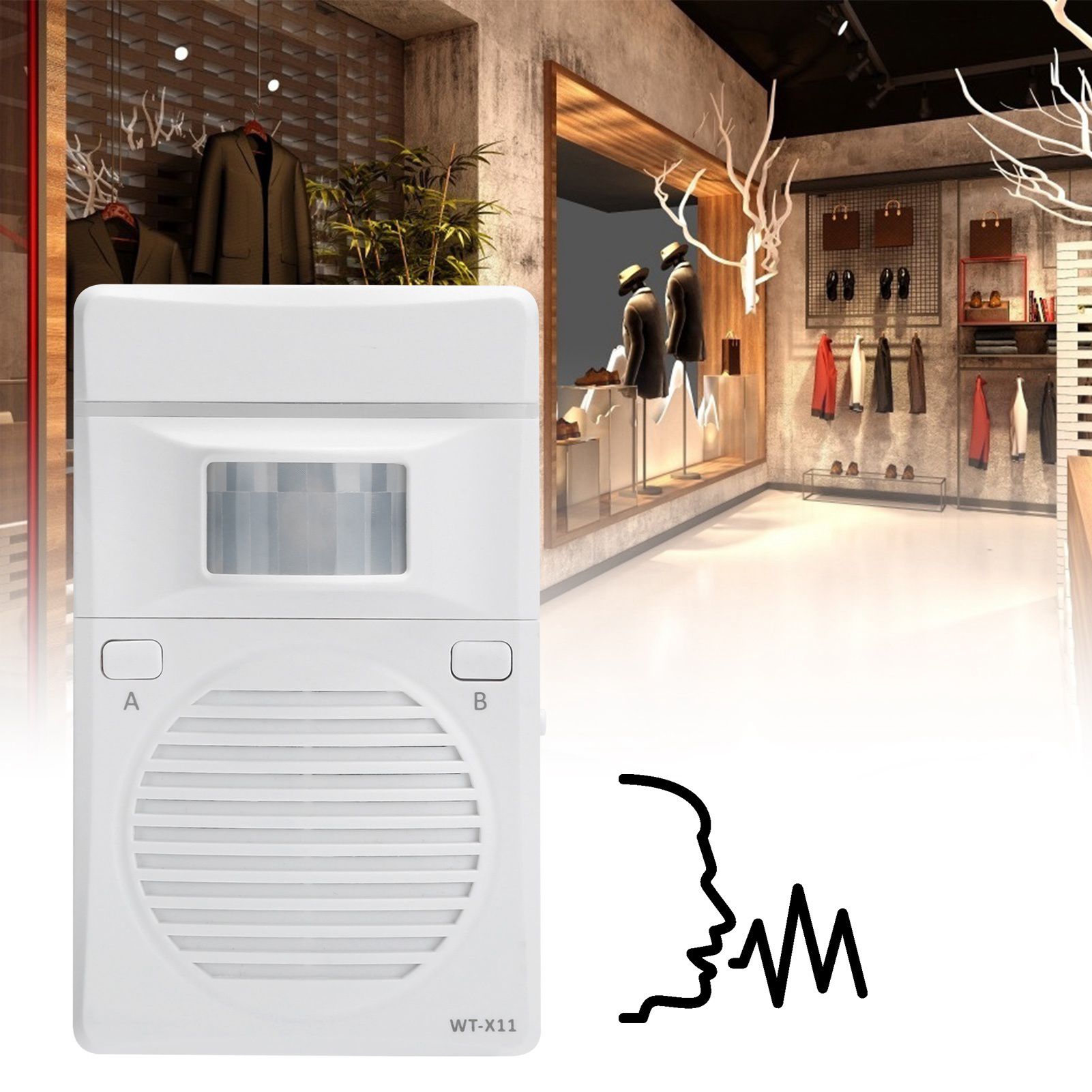 Door Bell with Voice Broadcast Access Control Sensor Doorbell Kit for Store Shop view 10