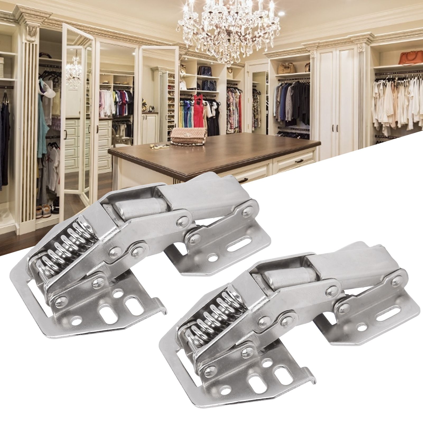2Set Cabinet Hinge Bridge Shaped Spring Hinge for Cupboard Closet Furniture view 10