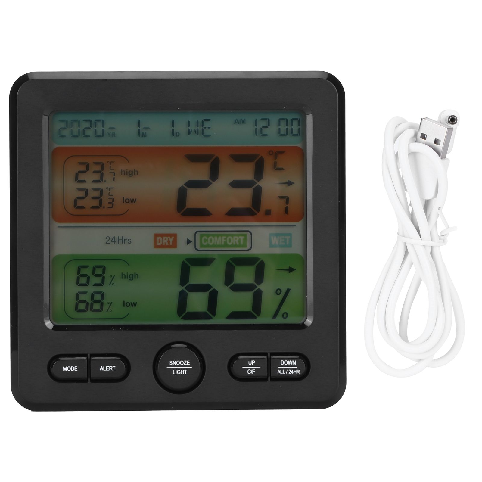 Digital Color Screen Temperature and Humidity Meter Indoor Thermometer view 2