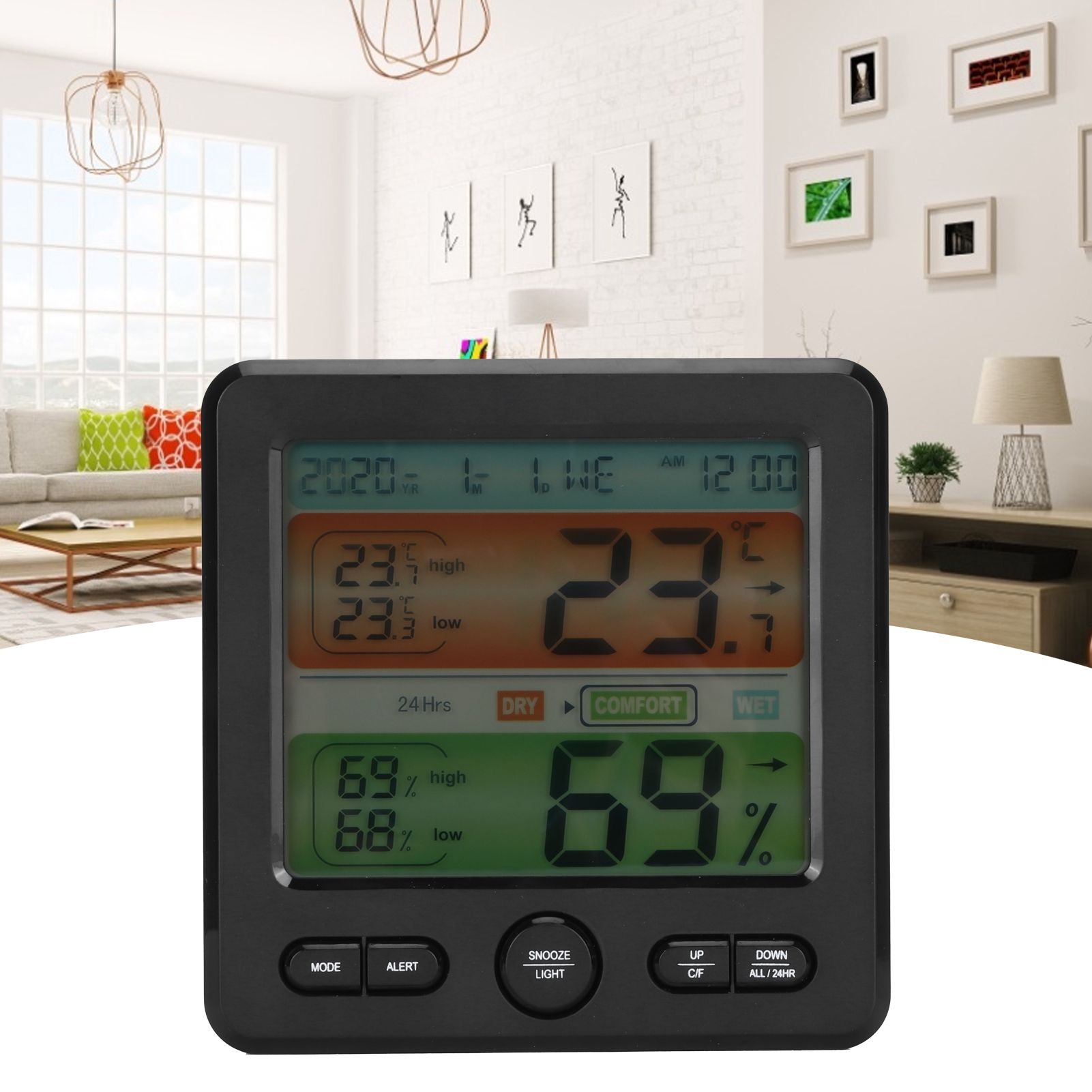 Digital Color Screen Temperature and Humidity Meter Indoor Thermometer view 10