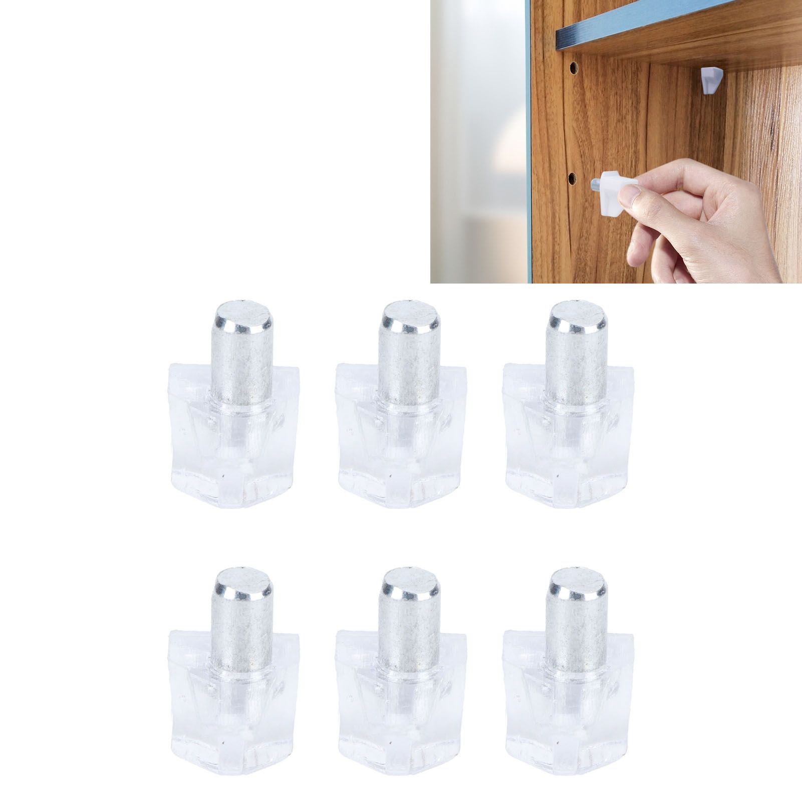 50PCS Clear Shelf Support Pegs Shelf Holder Pins Bracket Cabinet Clips Holder view 11