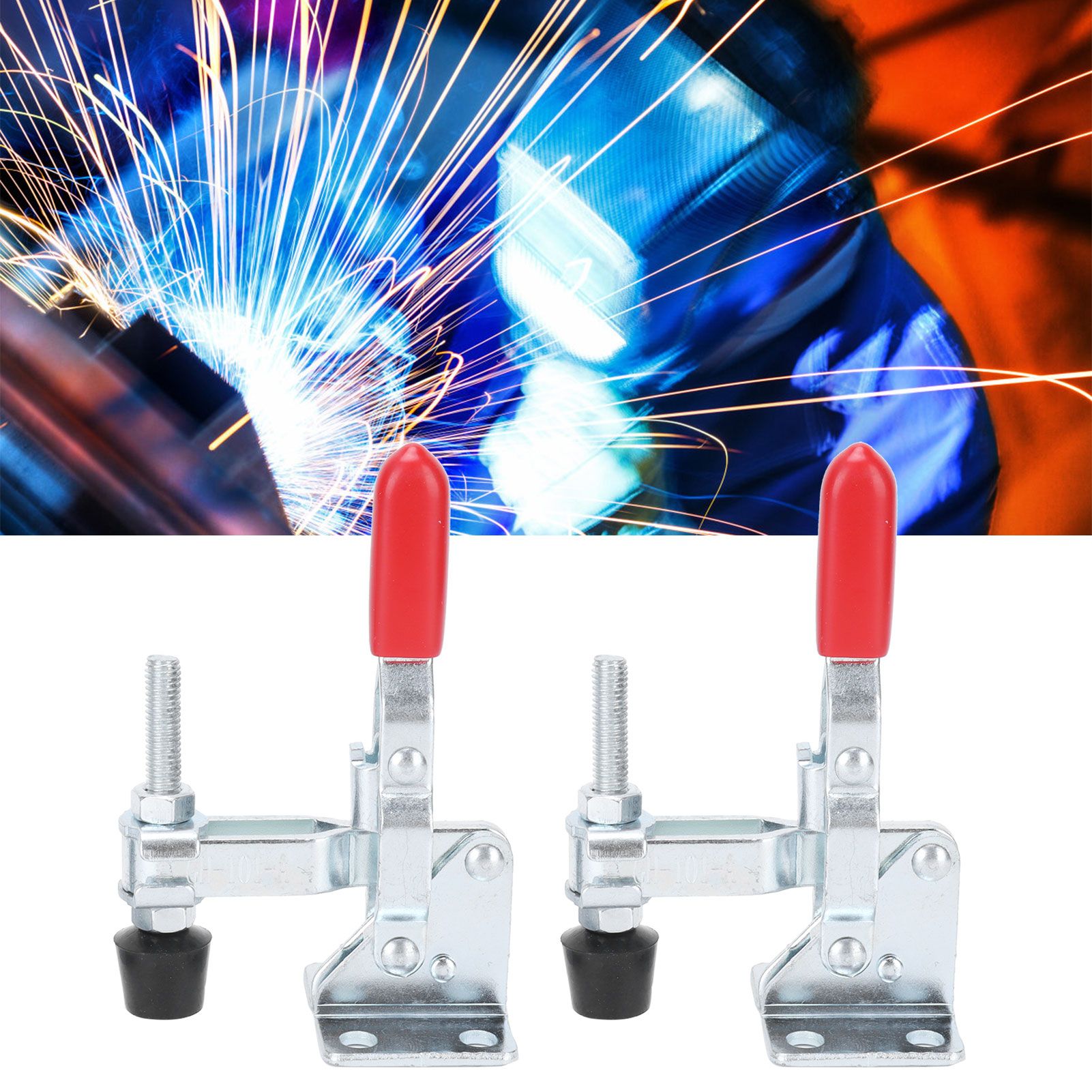 2 Set Toggle Clamps Hold Down Anti Slip Hand Tool Quick Release Welding Clamp view 12