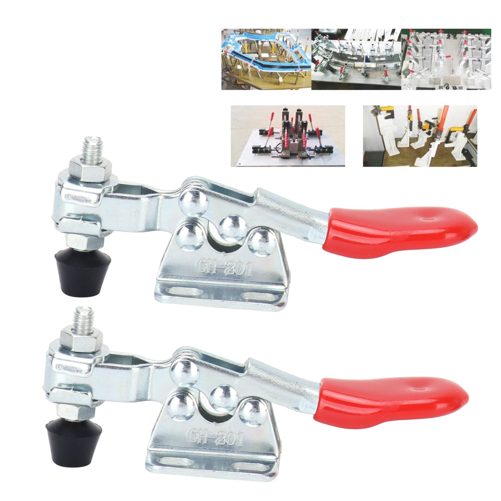 2 Set Toggle Clamp Quick Release Horizontal Clamp Anti Slip Hand Tool for view 11