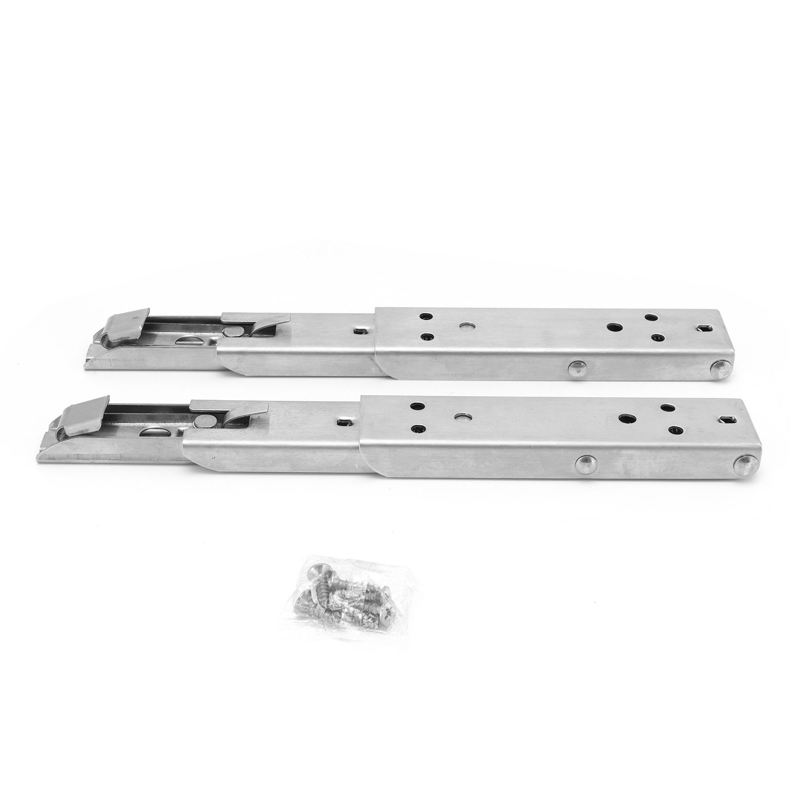 2Pcs Folding Shelf Bracket Stainless Steel Wall Mount Spring Loaded Support Rack view 2