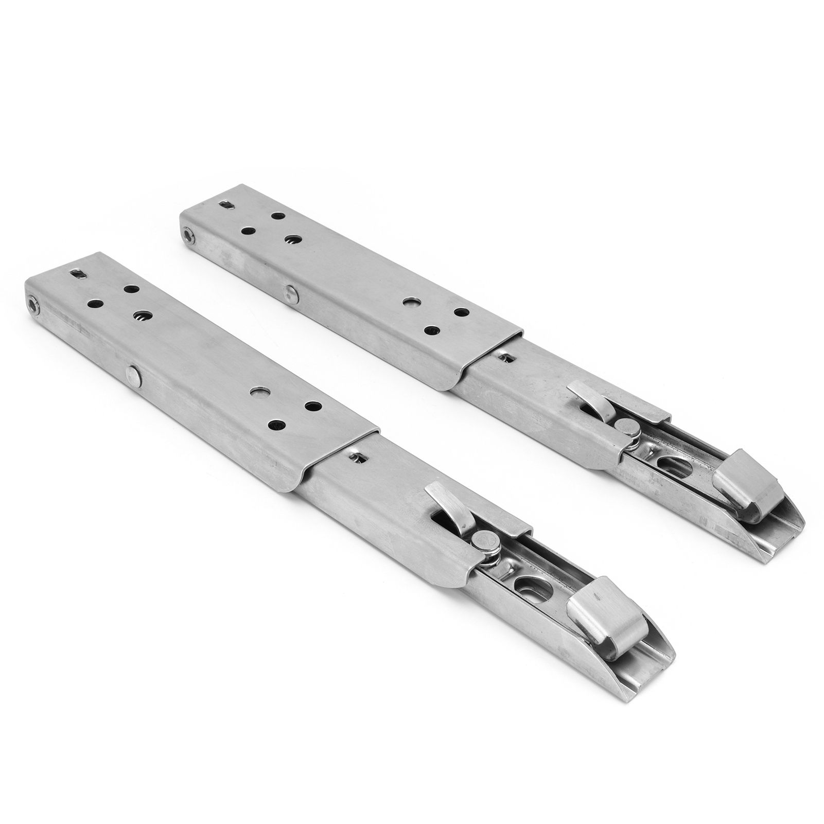 2Pcs Folding Shelf Bracket Stainless Steel Wall Mount Spring Loaded Support Rack view 3