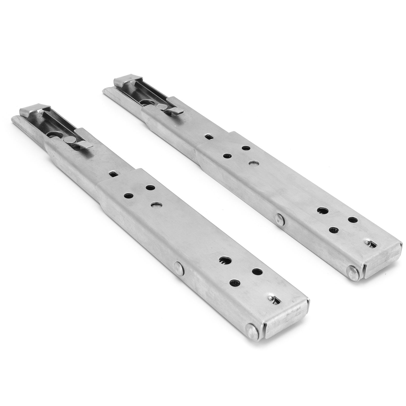 2Pcs Folding Shelf Bracket Stainless Steel Wall Mount Spring Loaded Support Rack view 6