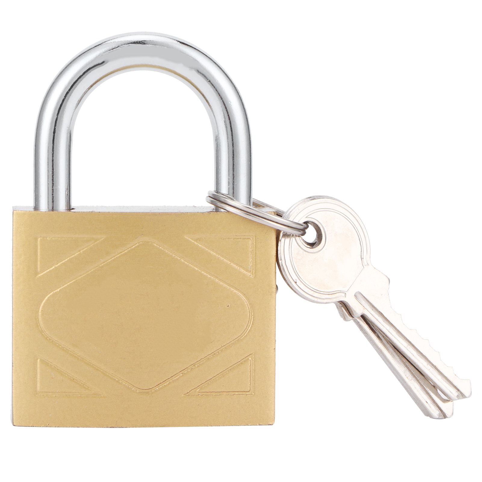 Household Outdoor Padlock with 3 Keys MediumThick Brass Iron Padlock for Door view 2