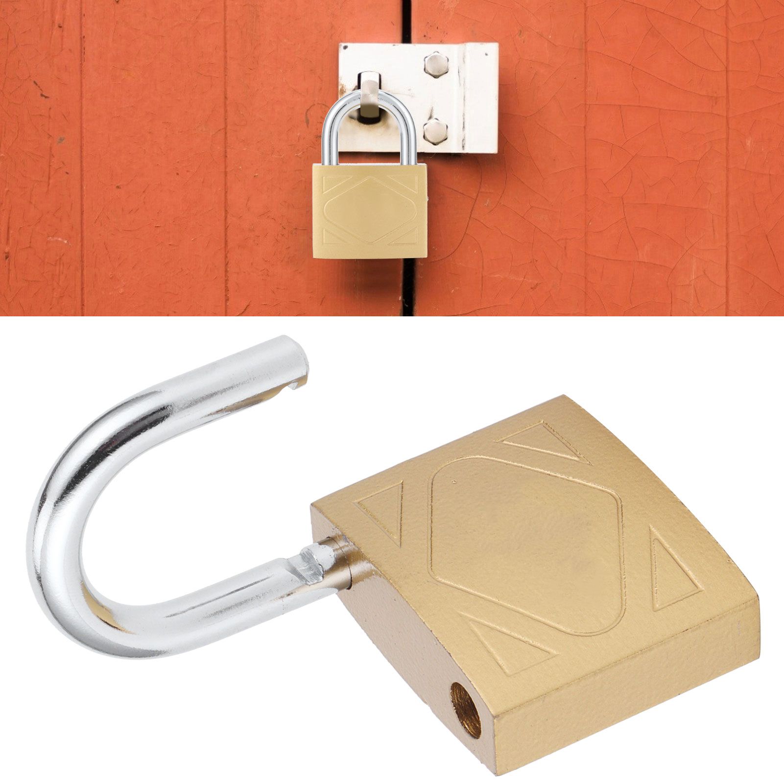 Household Outdoor Padlock with 3 Keys MediumThick Brass Iron Padlock for Door view 12