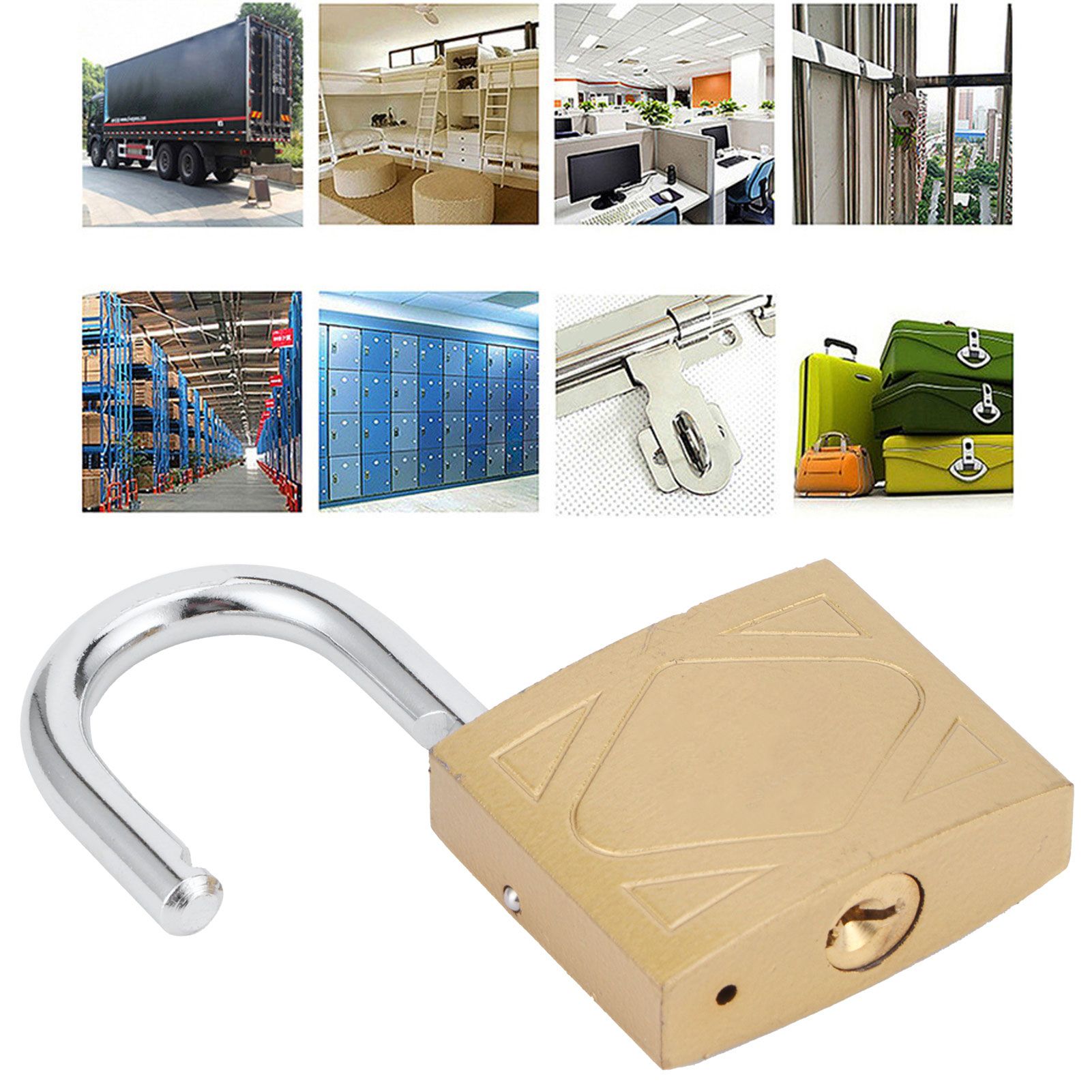 Household Outdoor Padlock with 3 Keys MediumThick Brass Iron Padlock for Door view 11