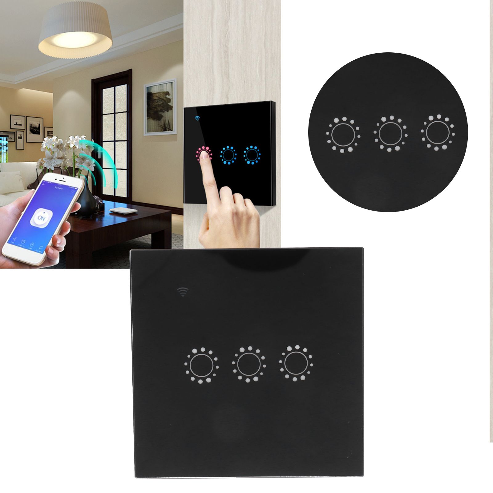 Intelligent Remote Touch Switch WiFi Smart Touch Wall Switch APP Voice Control view 11