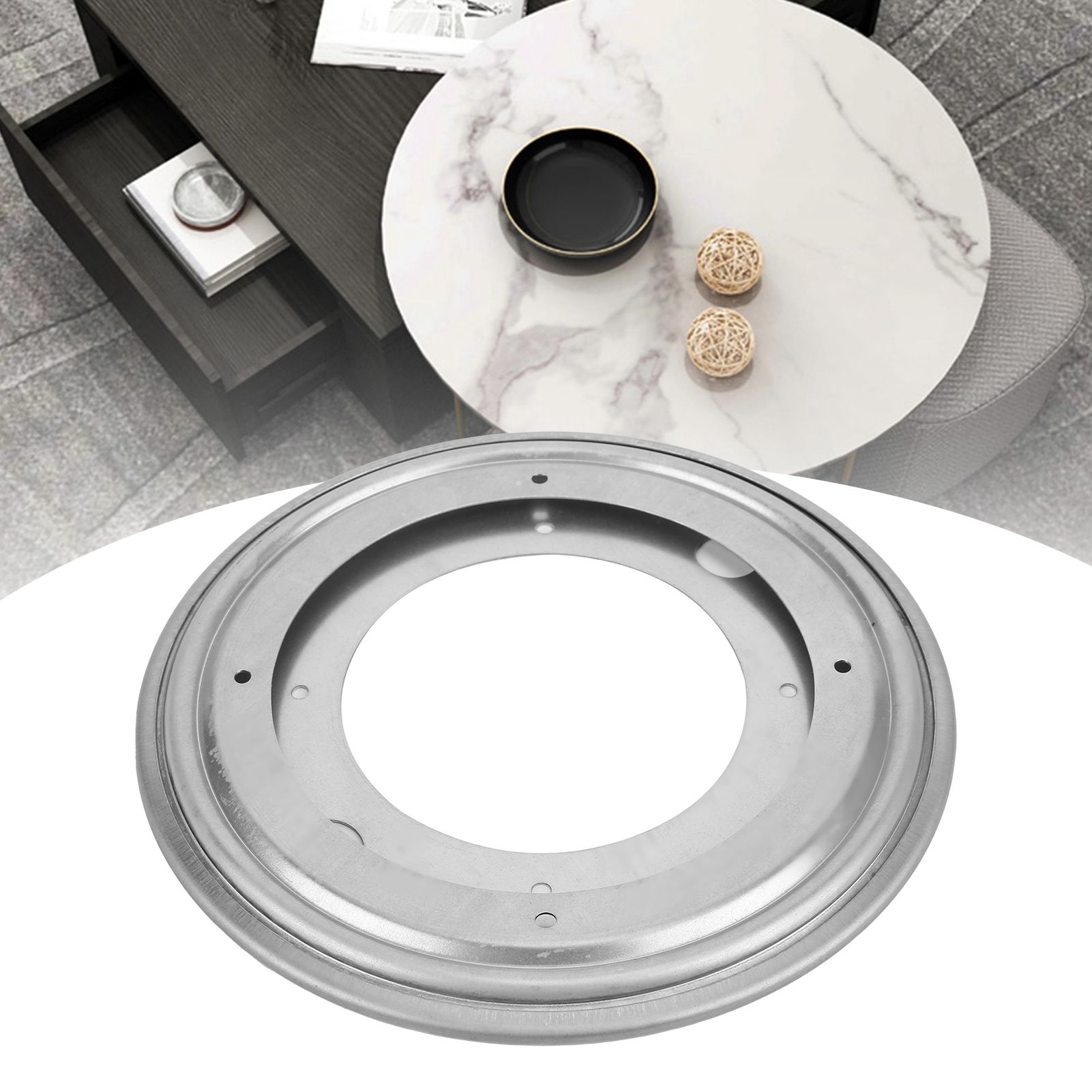 8in Hollow Round Turntable Rotatable Bookshelf Stool Chair Plate Base for Home Bar view 12