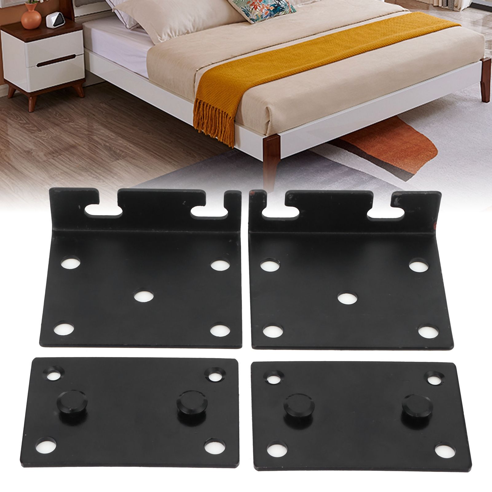 Bed Rail Hinge Bracket Iron Furniture Hardware Connector Fittings for view 11