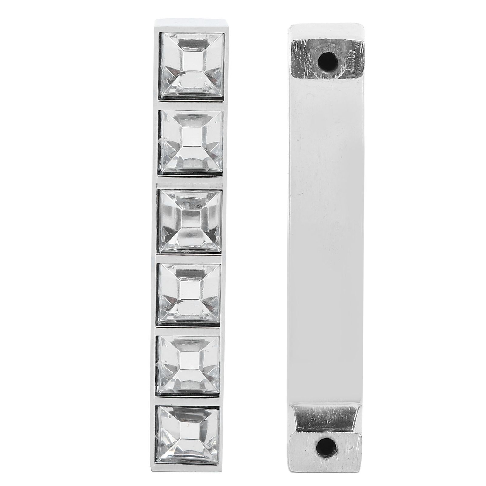 Crystal Handle Modern Simple Cabinet Door Diamonds Double Hole Handle Drawer Pull view 10