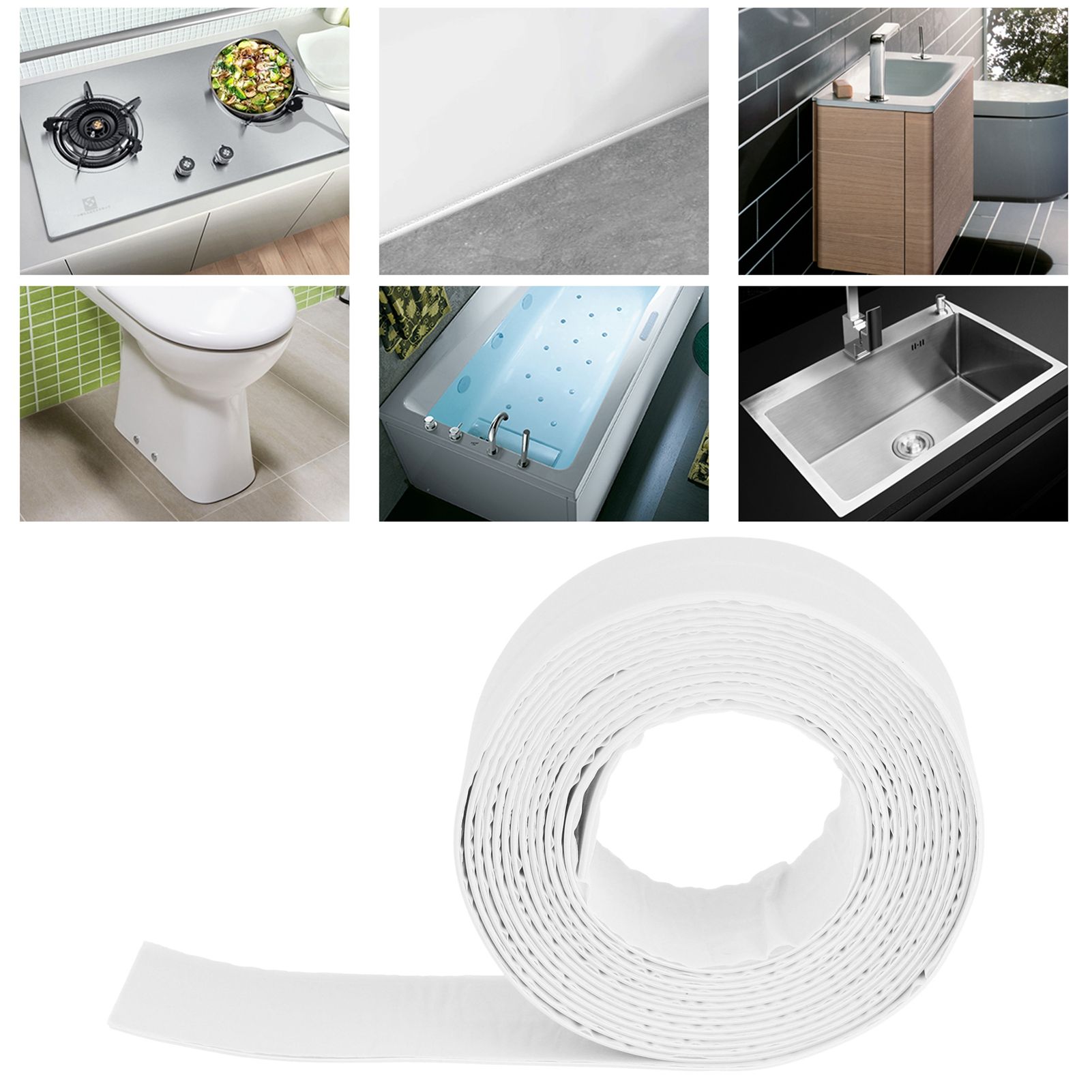 38mm PE Caulk Tape Waterproof Self Adhesive Sealing Strip for Toilet Bathroom view 12