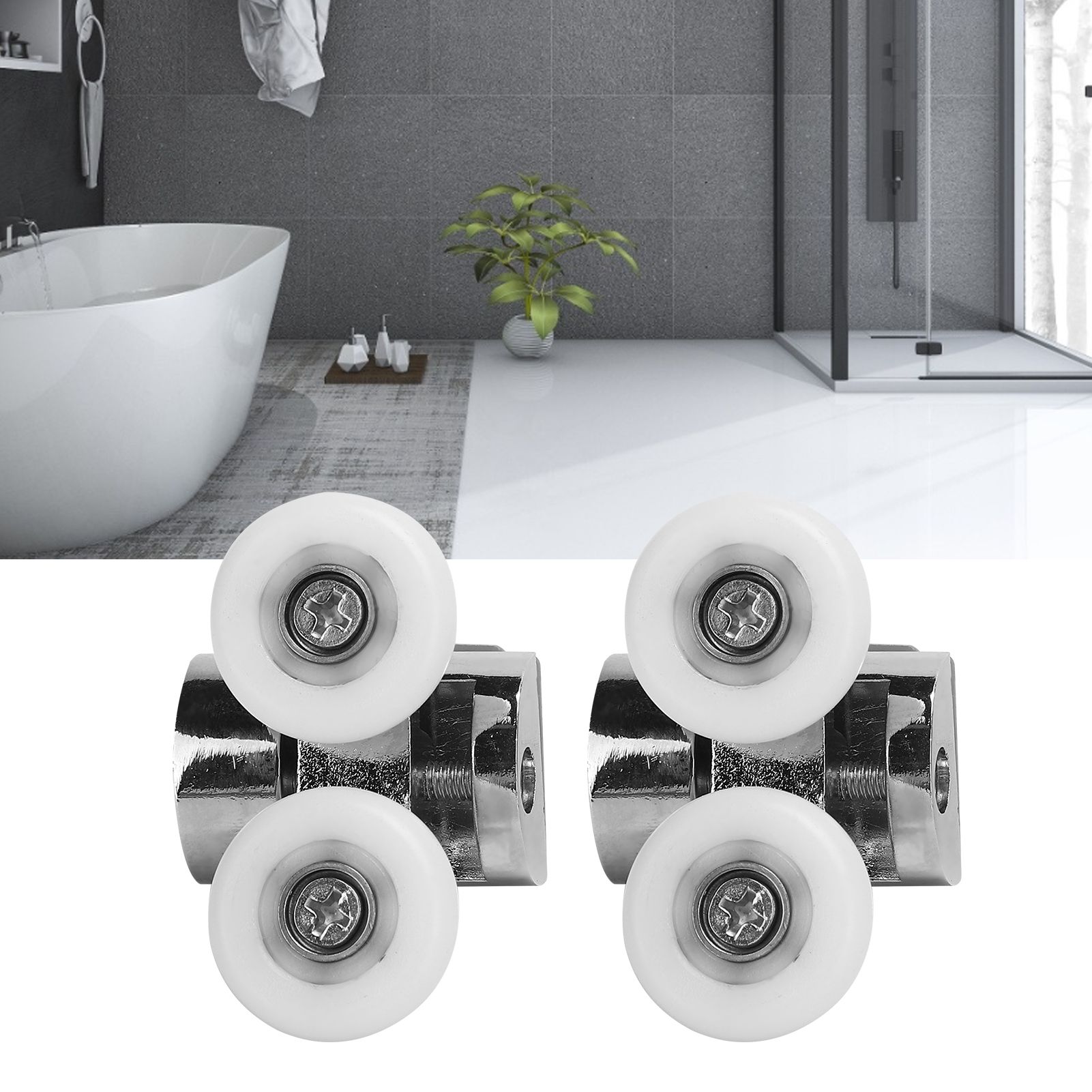 23mm Double Shower Door Rollers Hanging Wheel Pulley Top and Bottom Wheels view 11