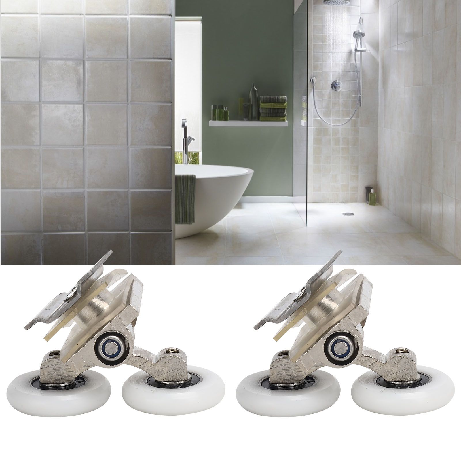 Shower Door Runner Rollers Zinc Alloy Glass Door Pulley Wheels Bathroom Accessory view 11
