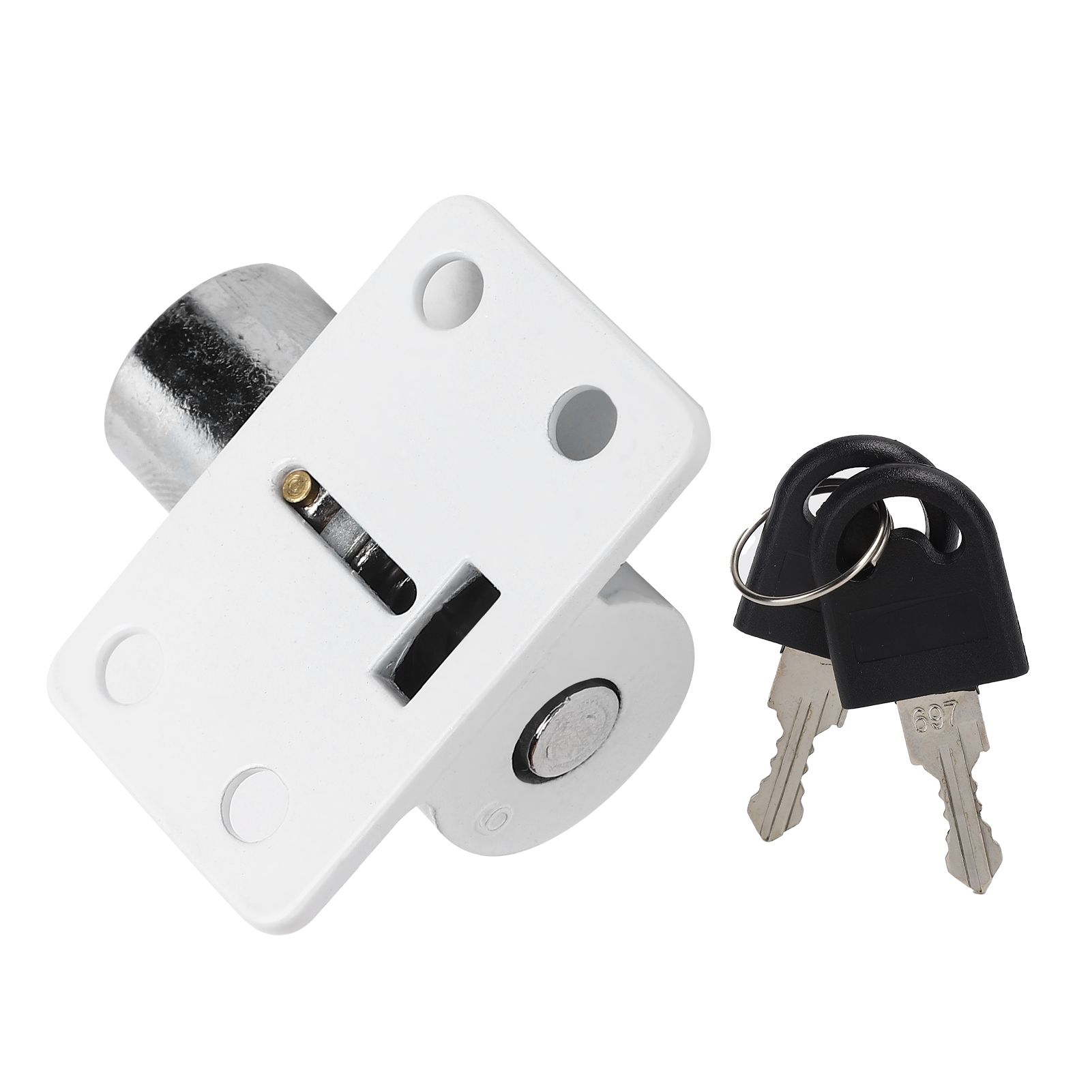 3Ring White Safety Lock Sliding Window AntiThef Buckle for Plastic Steel — image 1