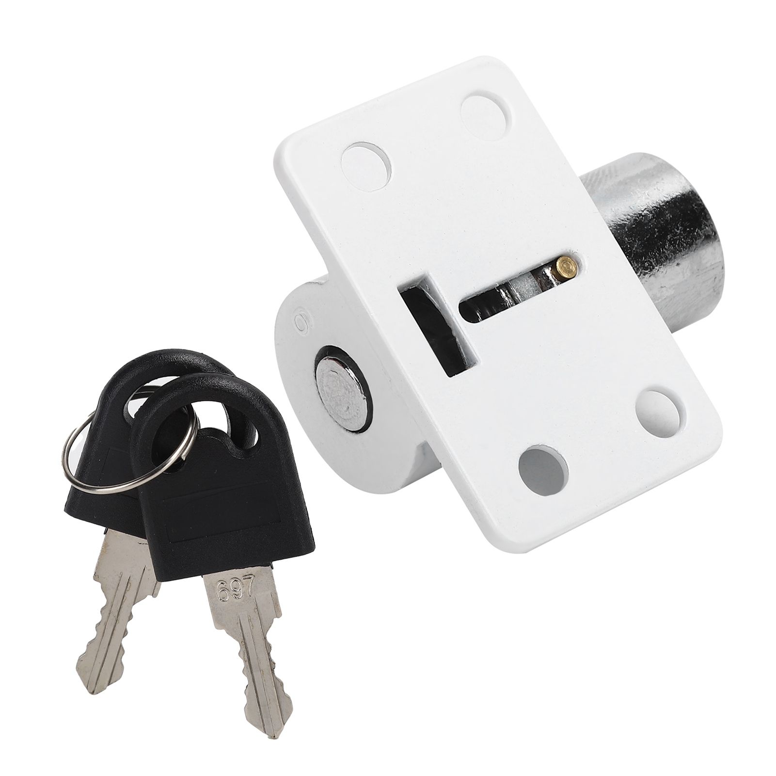 3Ring White Safety Lock Sliding Window AntiThef Buckle for Plastic Steel view 3