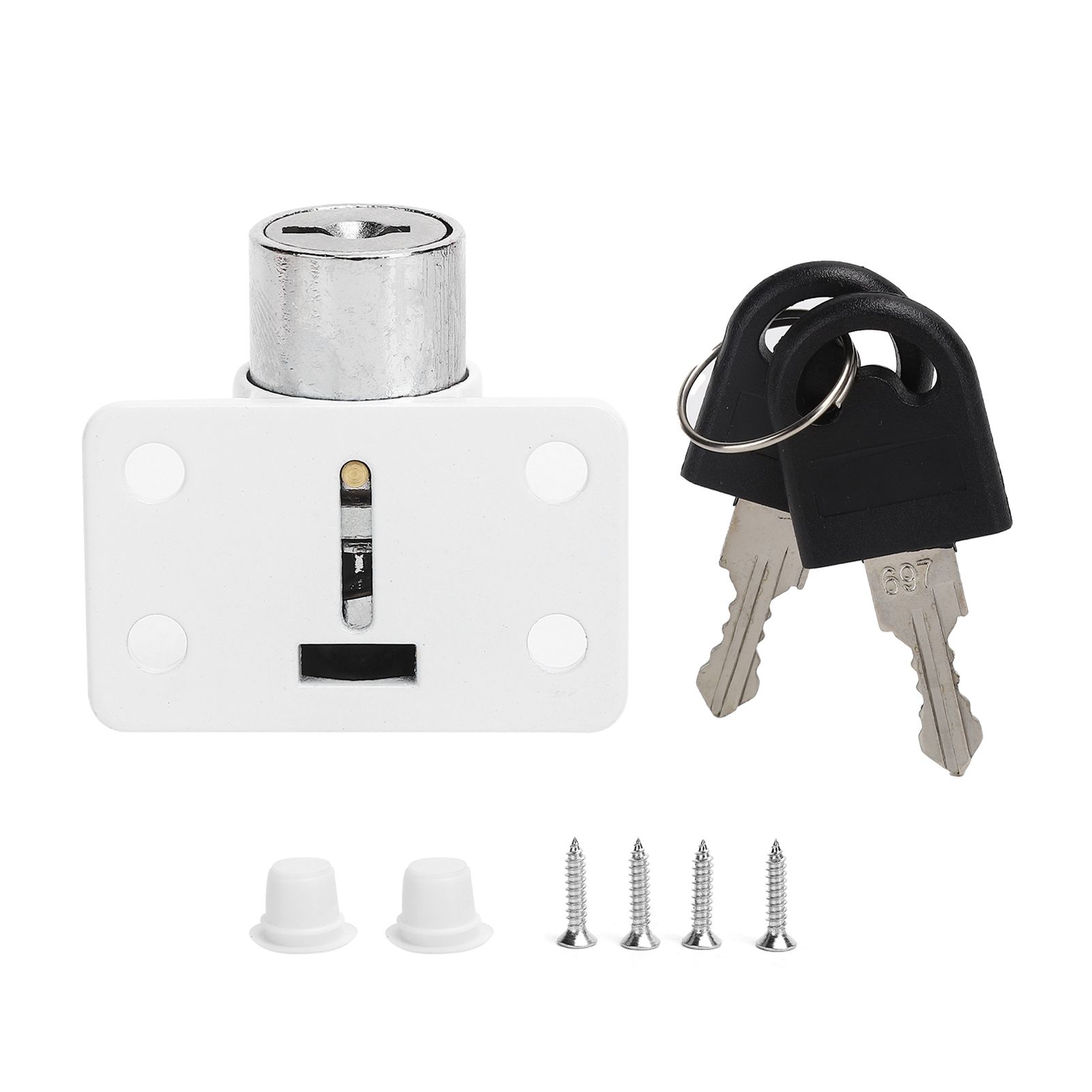 3Ring White Safety Lock Sliding Window AntiThef Buckle for Plastic Steel view 4