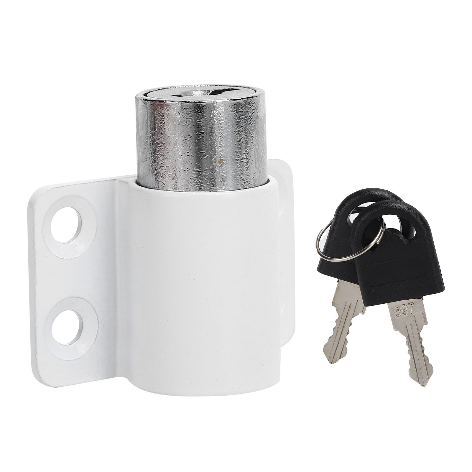3Ring White Safety Lock Sliding Window AntiThef Buckle for Plastic Steel view 5