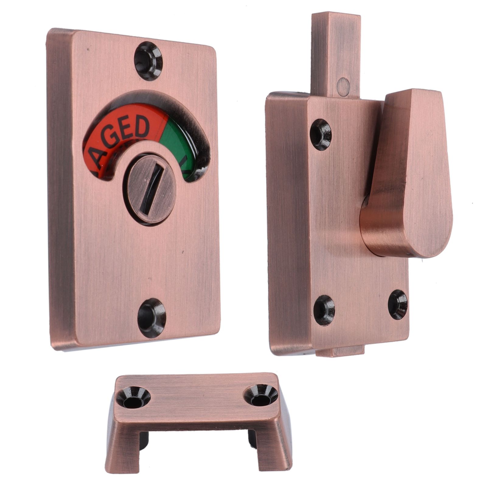 Partition Door Lock with Handle Public Toilet Restroom Bolt Lock Indicator view 5
