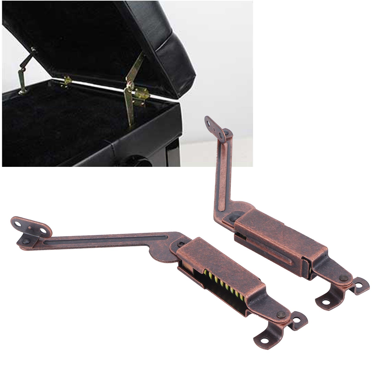 Lid Hinge Iron Safety Cabinet Box Lid Spring Support Hardware for Home Office view 12