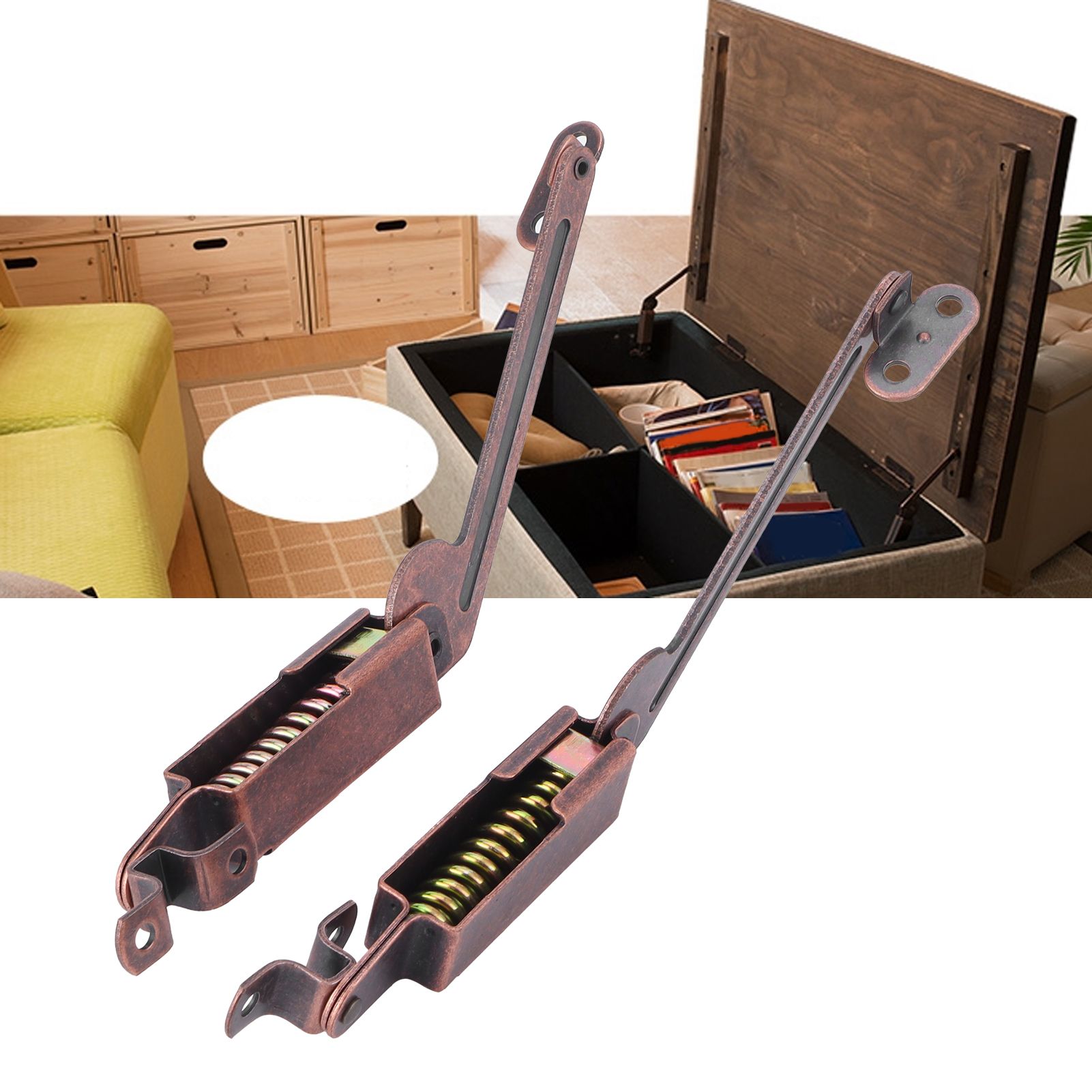 Lid Hinge Iron Safety Cabinet Box Lid Spring Support Hardware for Home Office view 11
