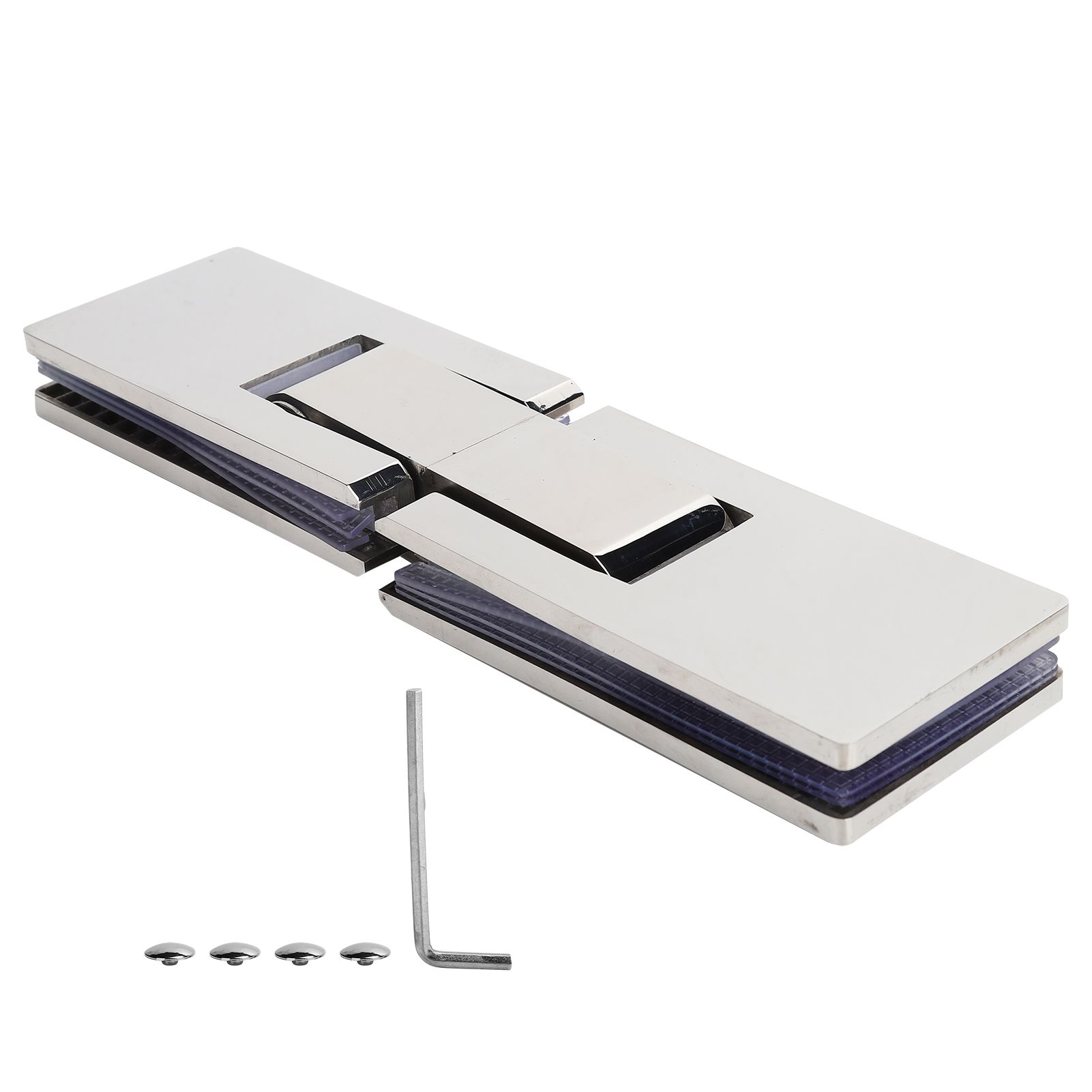 180 Degree Stainless Steel Door Clamp Bathroom Glass Clip Holder Bracket for view 3