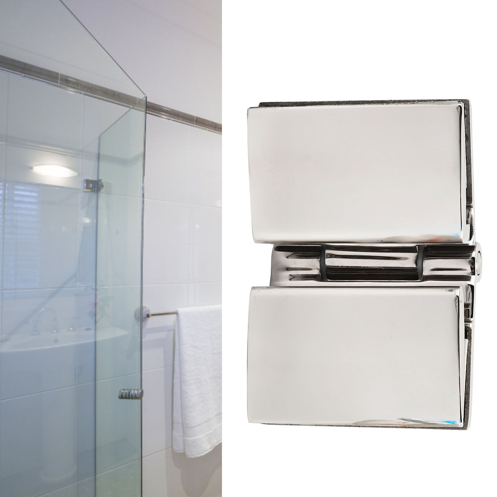 Flat DoubleSided Hinge Stainless Steel Bathroom Hinge Glass Door Hinge for view 12