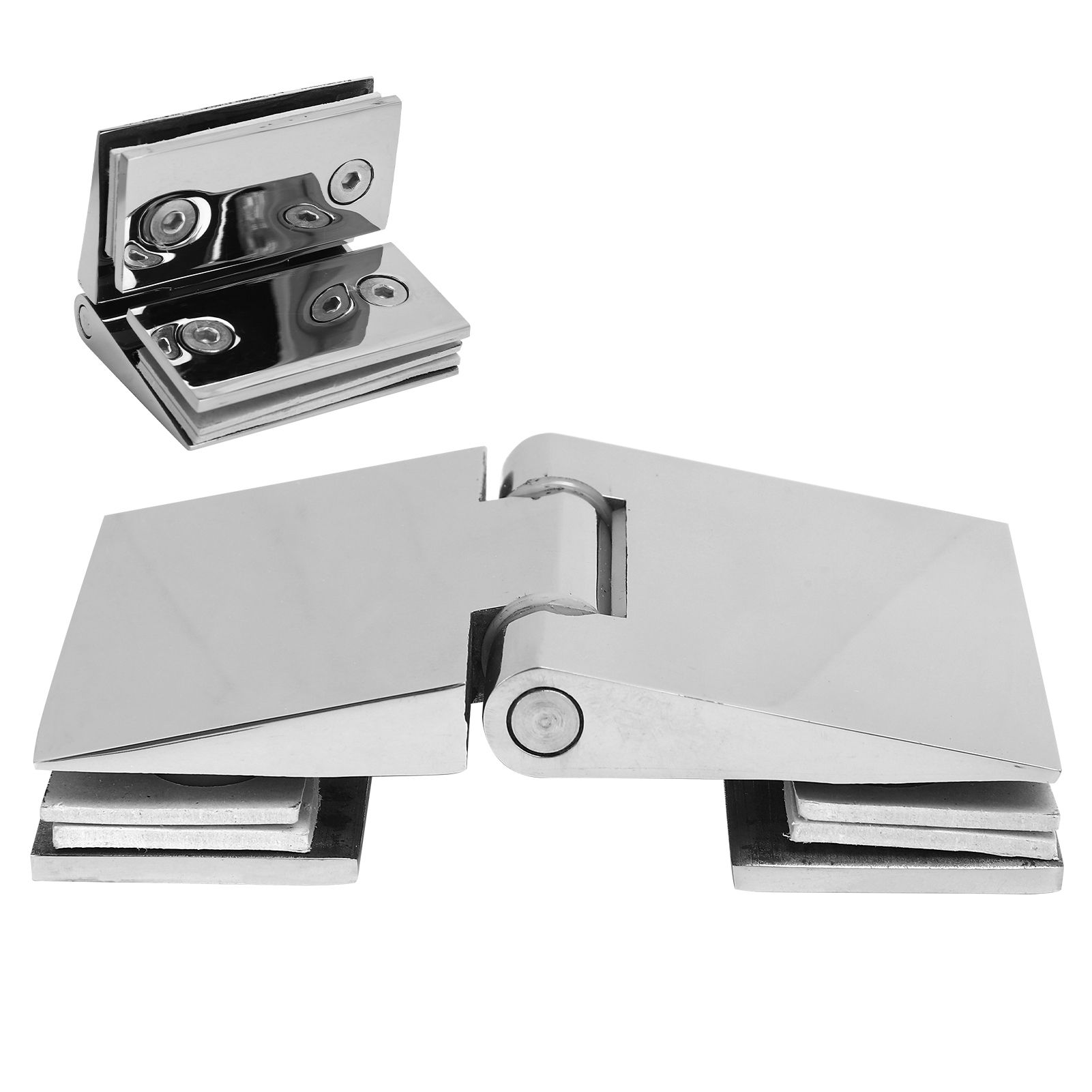 Beveled Double‑Sided Hinge Stainless Steel Shower Room Glass Door Hinge for view 10