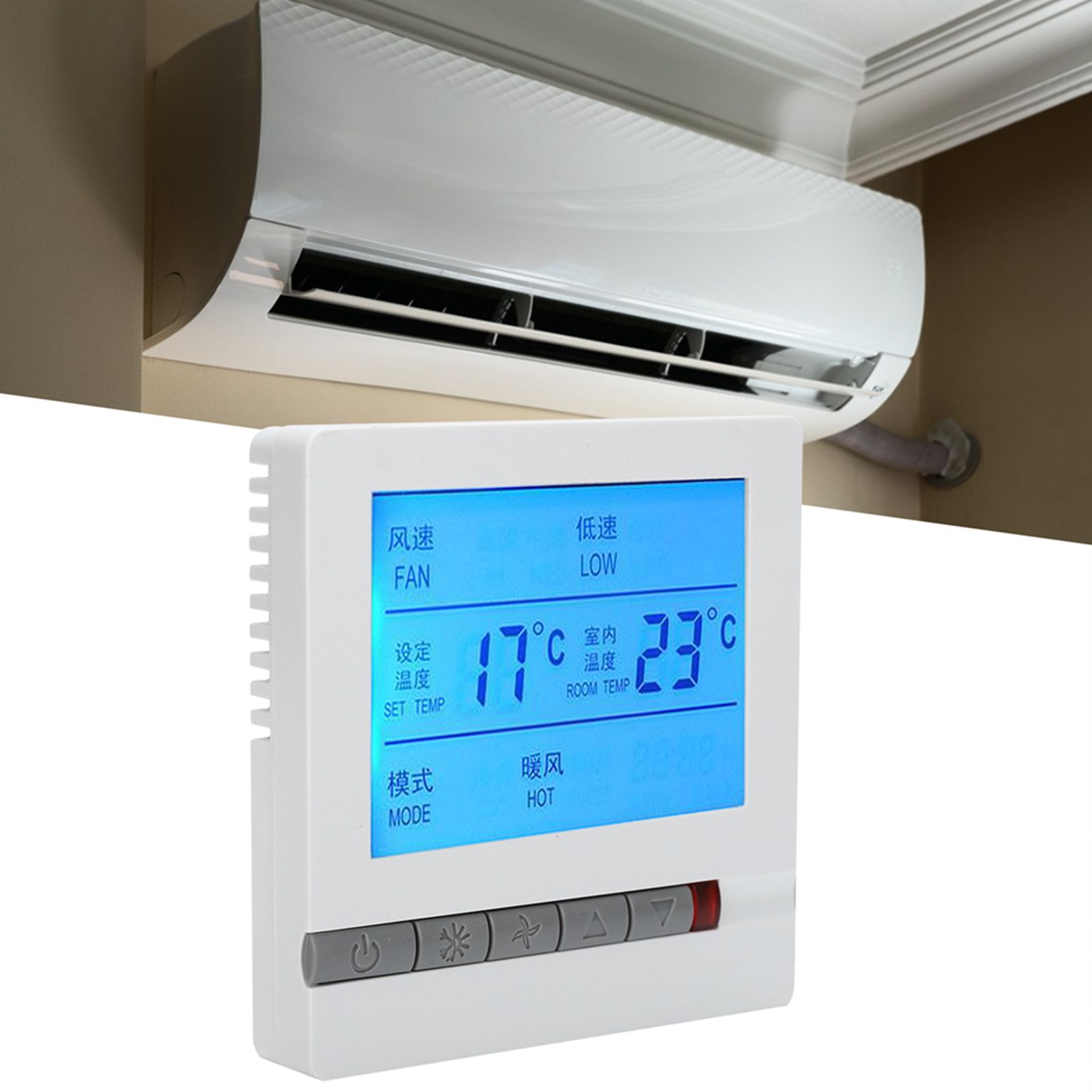 Digital Thermostat Intelligent Air Conditioner LCD Display Temperature view 12