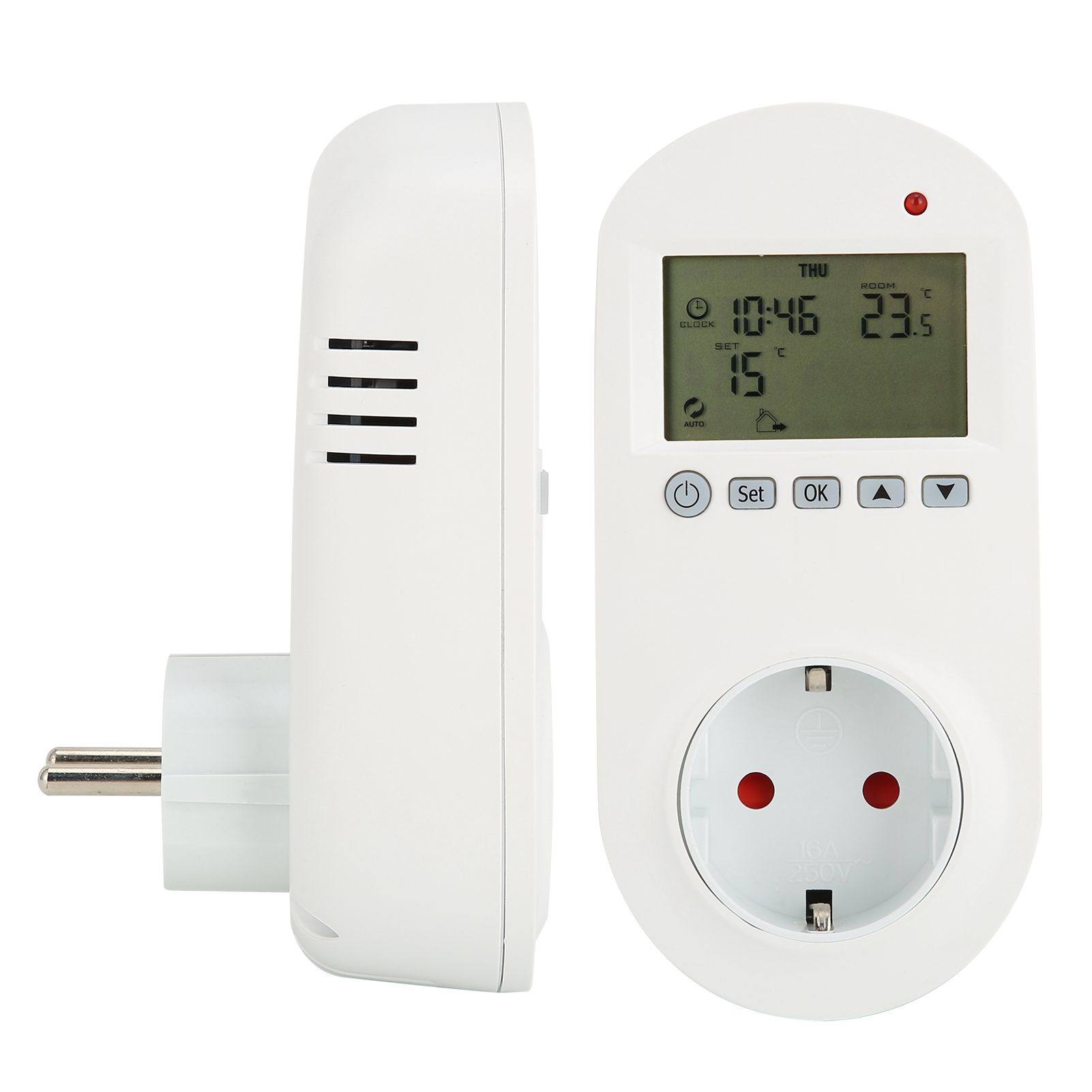 16A Plug‑in Thermostat Programmable Electric Heating Temperature Controller view 6