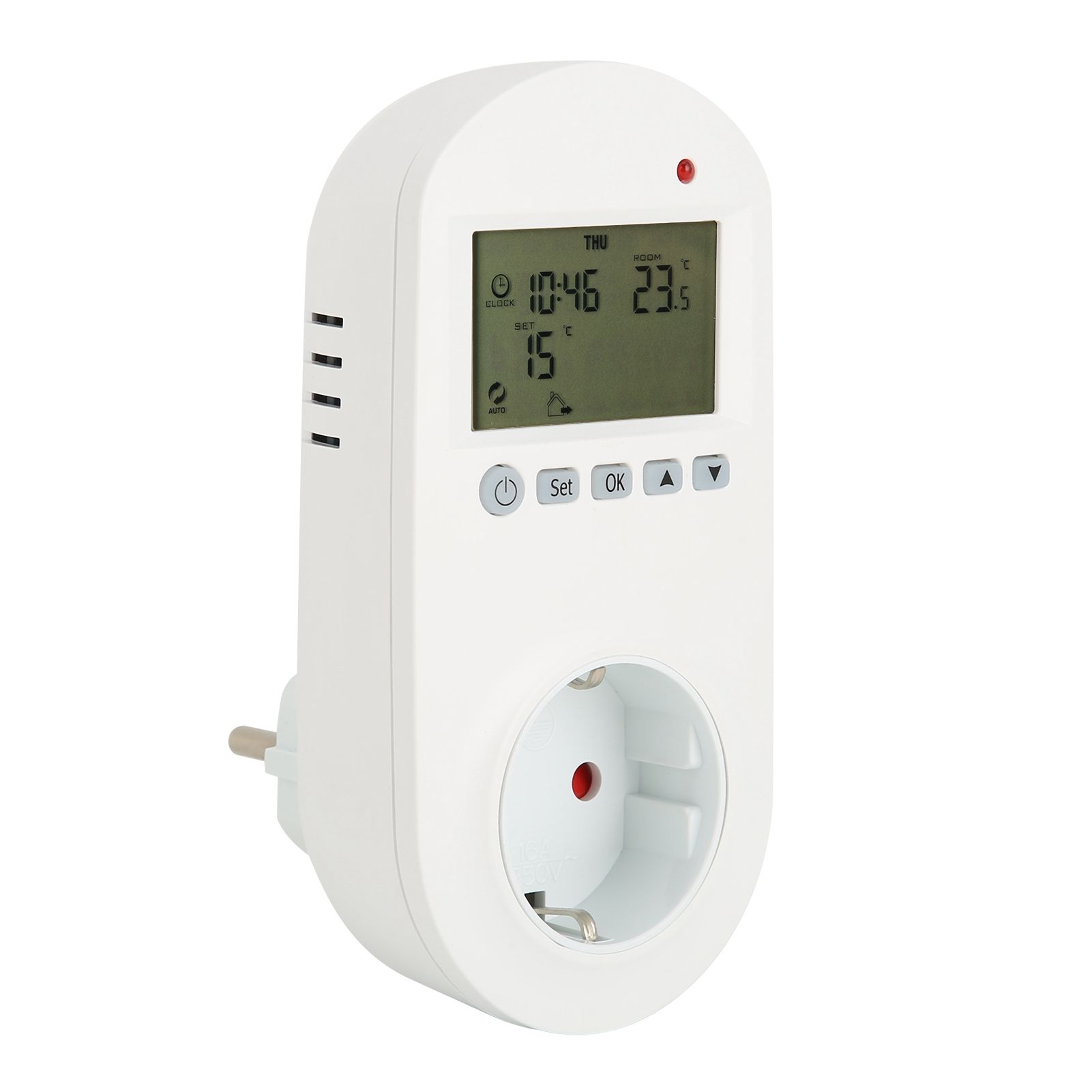 16A Plug‑in Thermostat Programmable Electric Heating Temperature Controller view 8