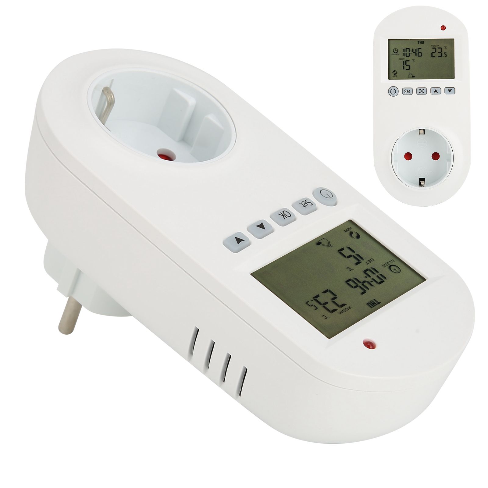 16A Plug‑in Thermostat Programmable Electric Heating Temperature Controller view 9