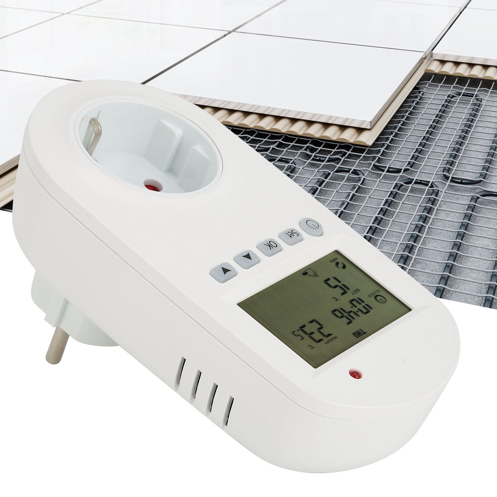 16A Plug‑in Thermostat Programmable Electric Heating Temperature Controller view 11