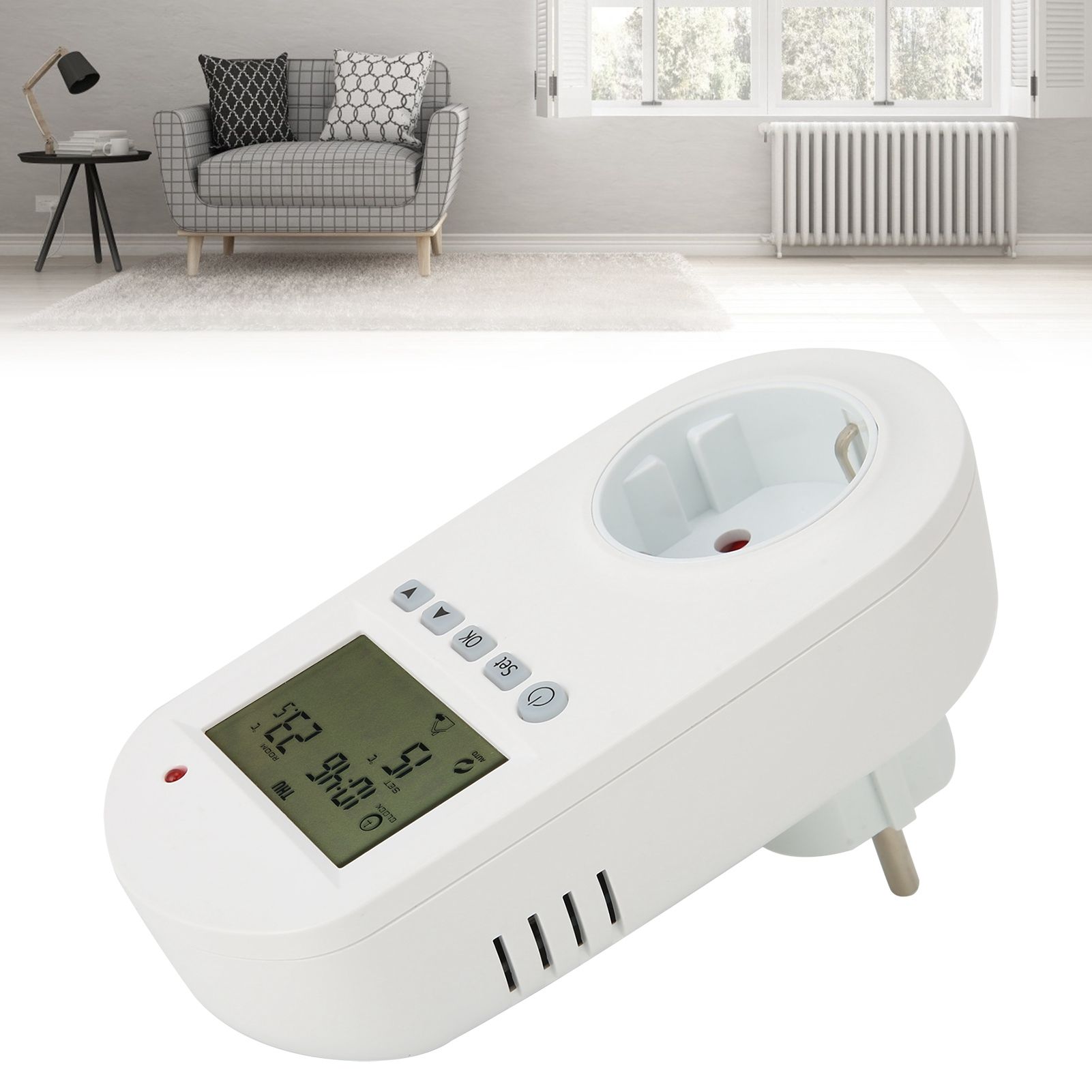 16A Plug‑in Thermostat Programmable Electric Heating Temperature Controller view 12