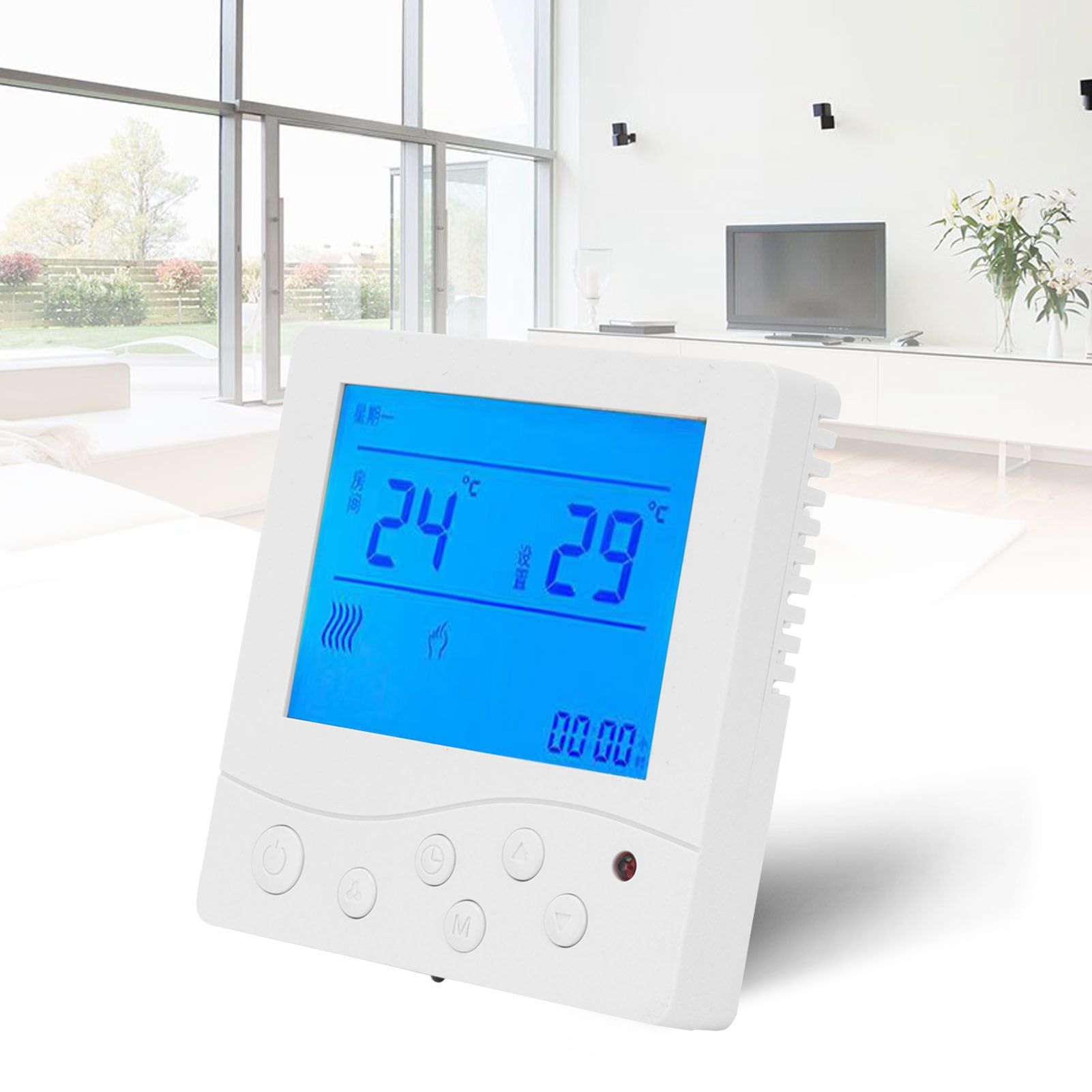Fancoil Central Airconditioning Thermostat Intelligent LCD Temperature view 12