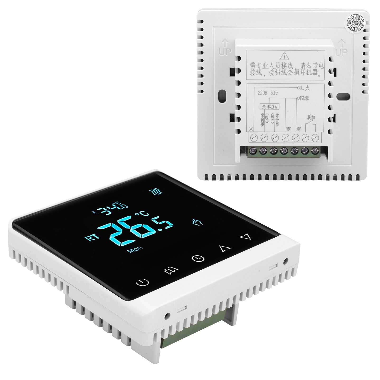 AC220V Touch Screen Thermostat with LCD Display Screen Temperature Controller view 6