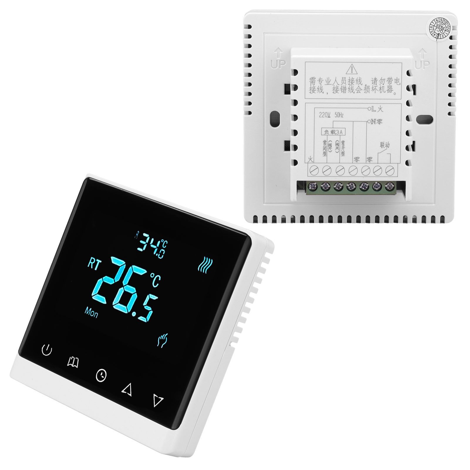 AC220V Touch Screen Thermostat with LCD Display Screen Temperature Controller view 7