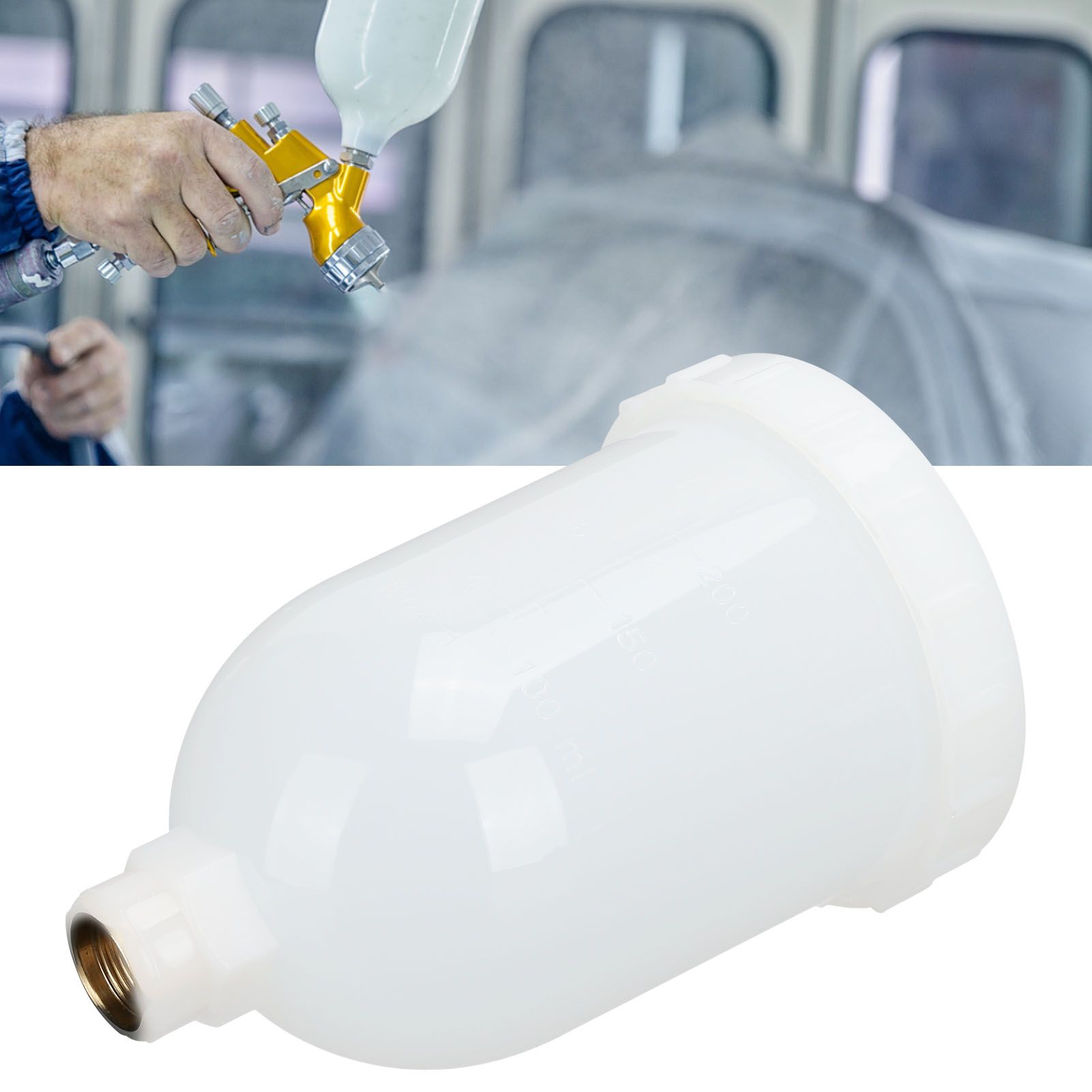 300ml Upper Plastic Spray Guns Cup Replacement Pot Container with 15mm Female view 11