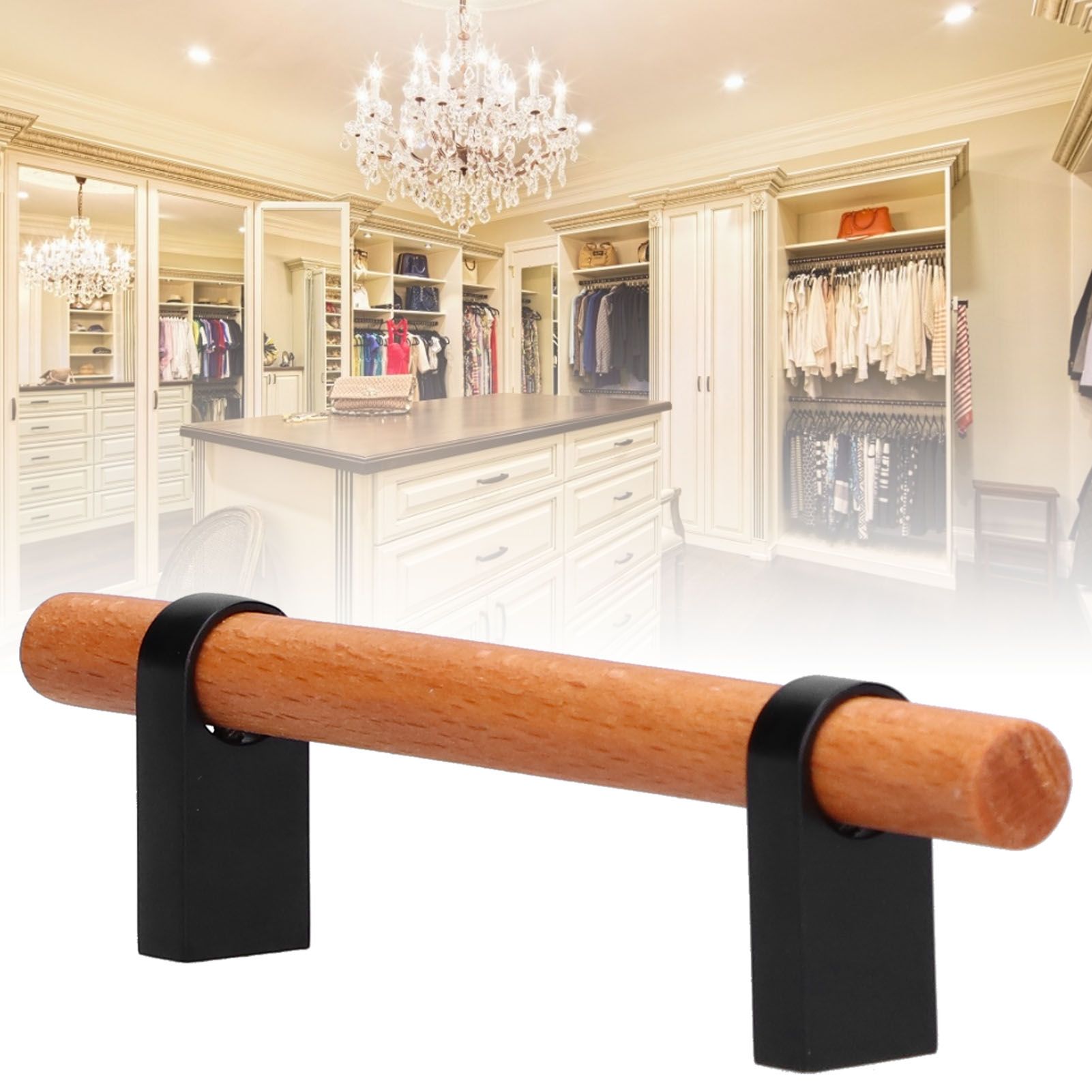Modern Simple Drawer Wardrobe Handle Black Pine Door Pull Furniture Hardware view 11