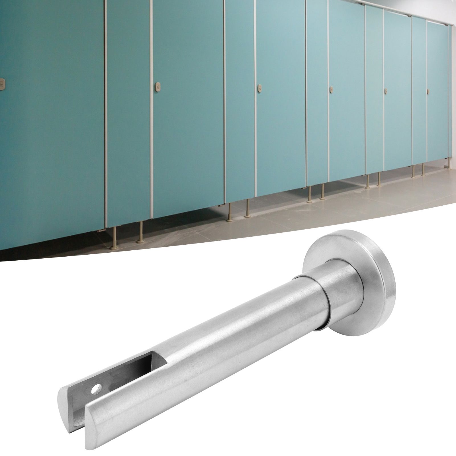Stainless Steel Glass Clamp Bracket Mount Glass Spigot Public Bathroom Toilet view 11